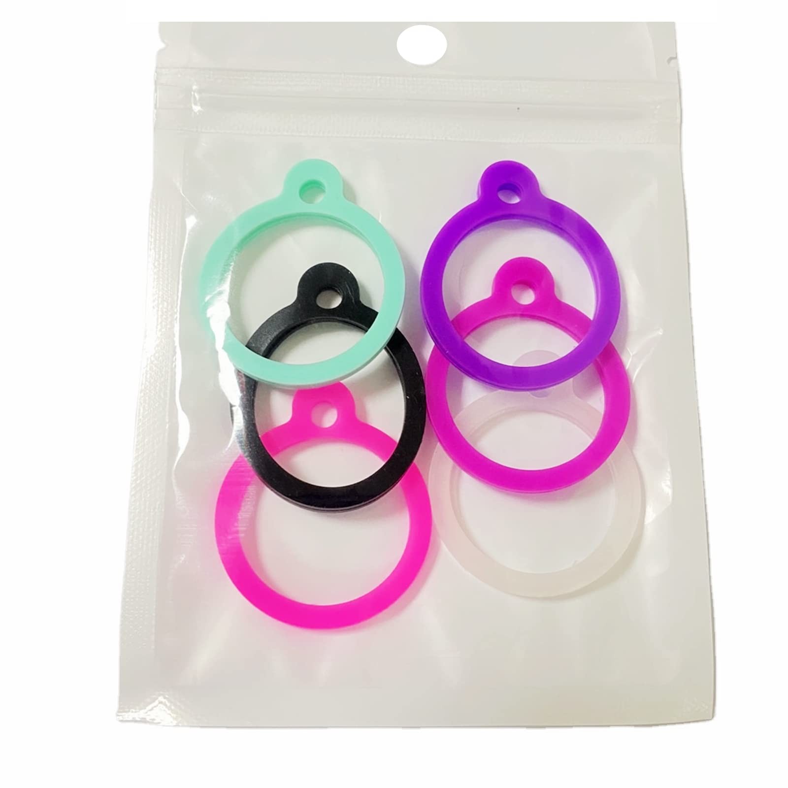 6 Pack 4.0*3.4 centimeters, Set Two(purple/Rose Red/Pink/Clear/Mint/Black)