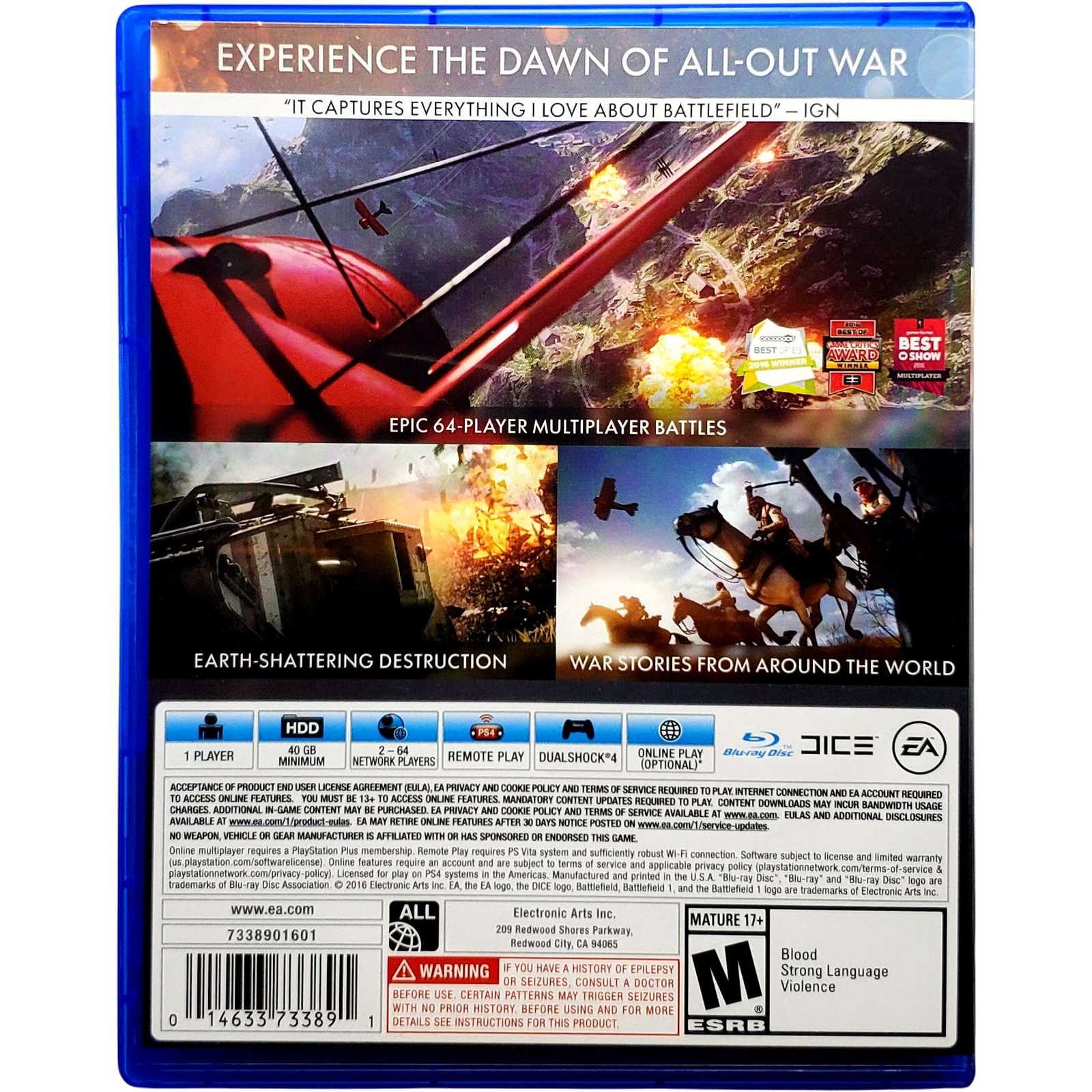 Battlefield 1 – Sony Playstation 4 PS4 Pristine Tested 1Y Guarantee