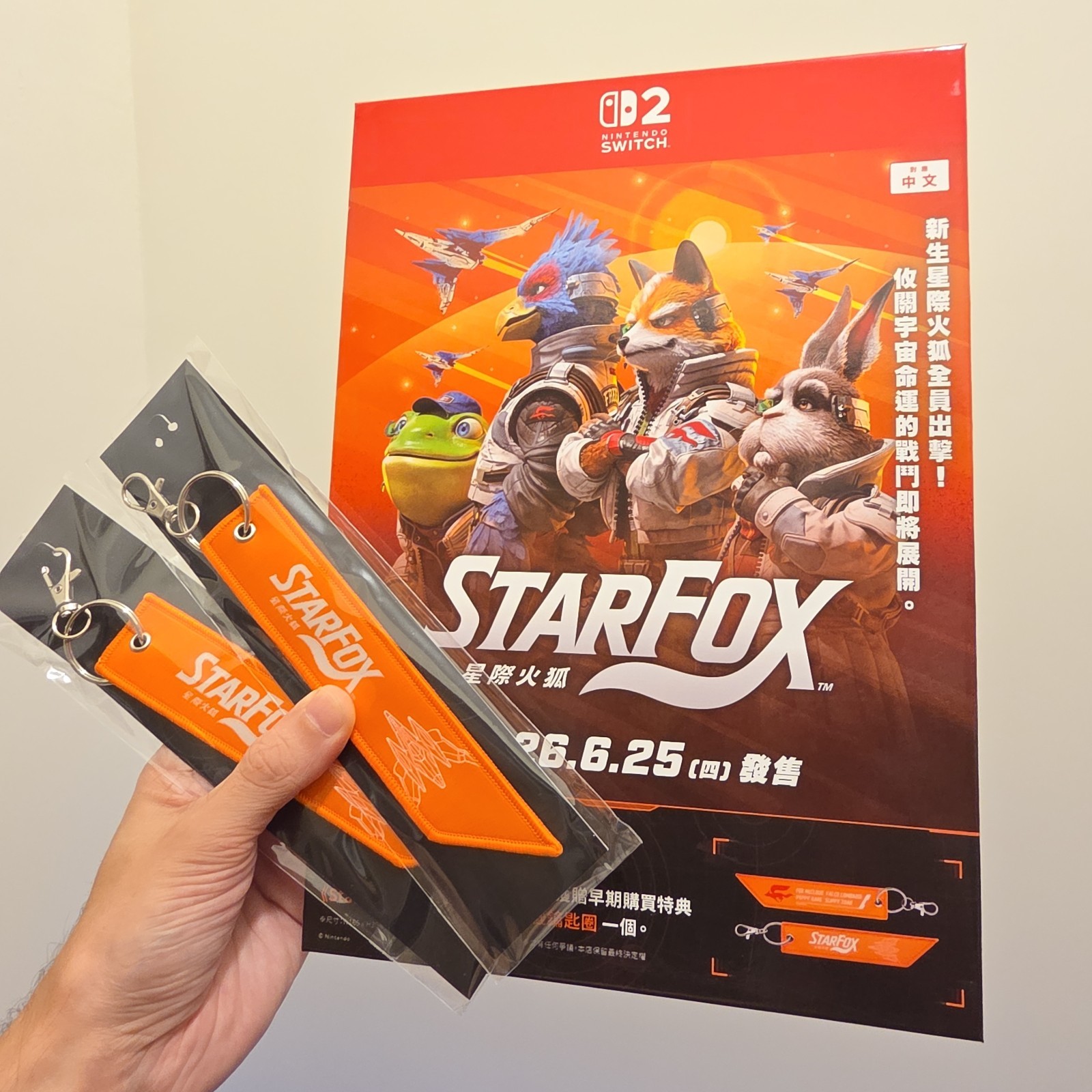 Starfox Nintendo Switch 2 Original Counter Top Display Standee 2x Promo keychain