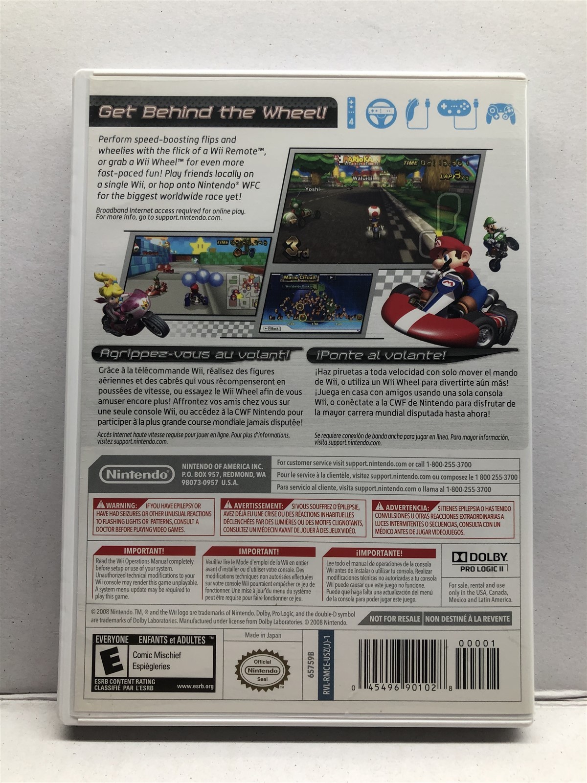 Mario Kart Wii (Wii, 2008) Family Fun Racing Game – Complete w/ Manual – Tested