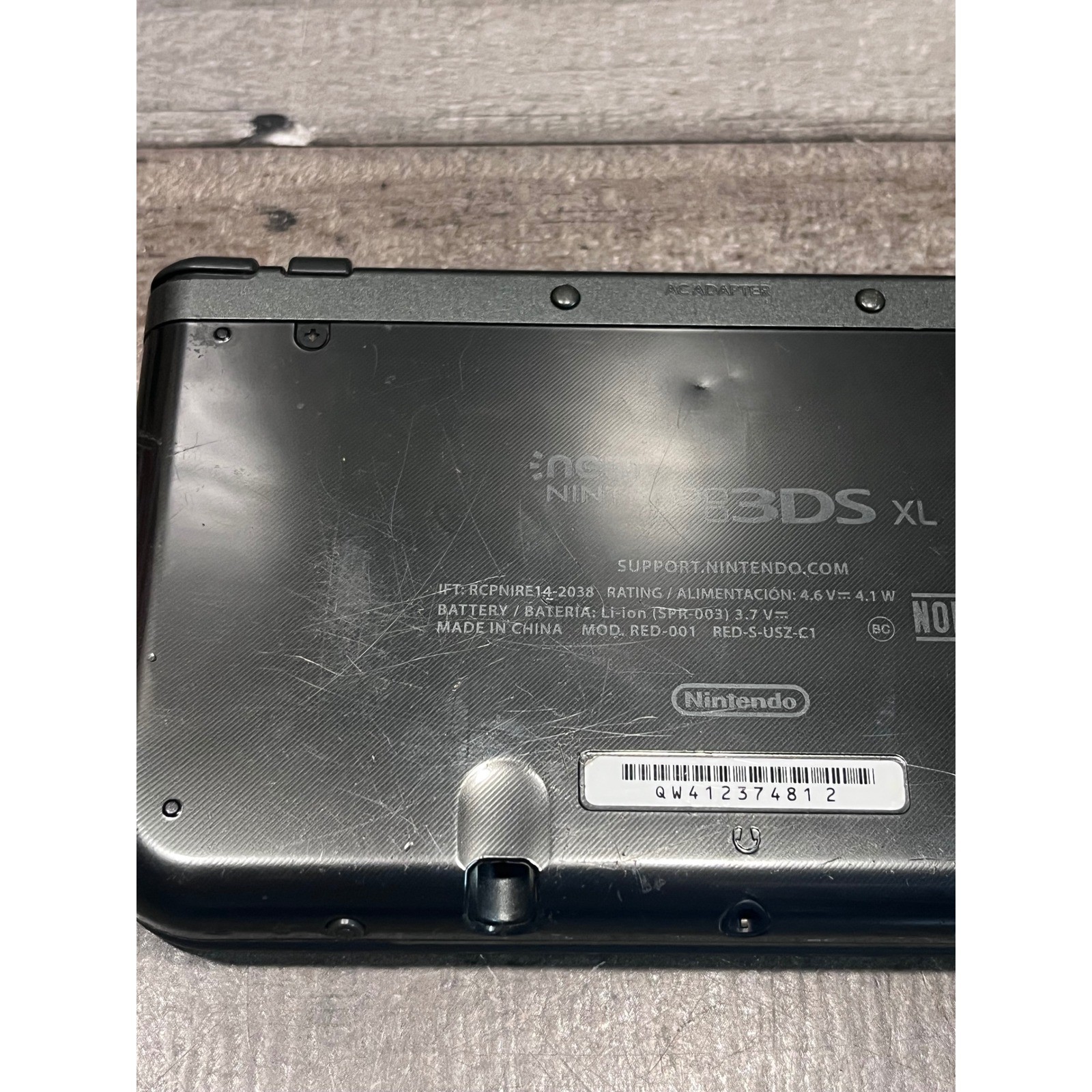 New Nintendo 3DS XL GRAY Handheld Console & OEM Charger RED-001 TESTED NO STYLUS