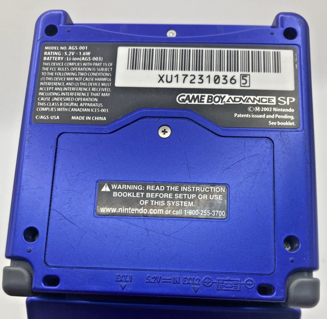Nintendo Game Boy Advance SP Cobalt Blue Handheld System AGS-001 For Parts GBA