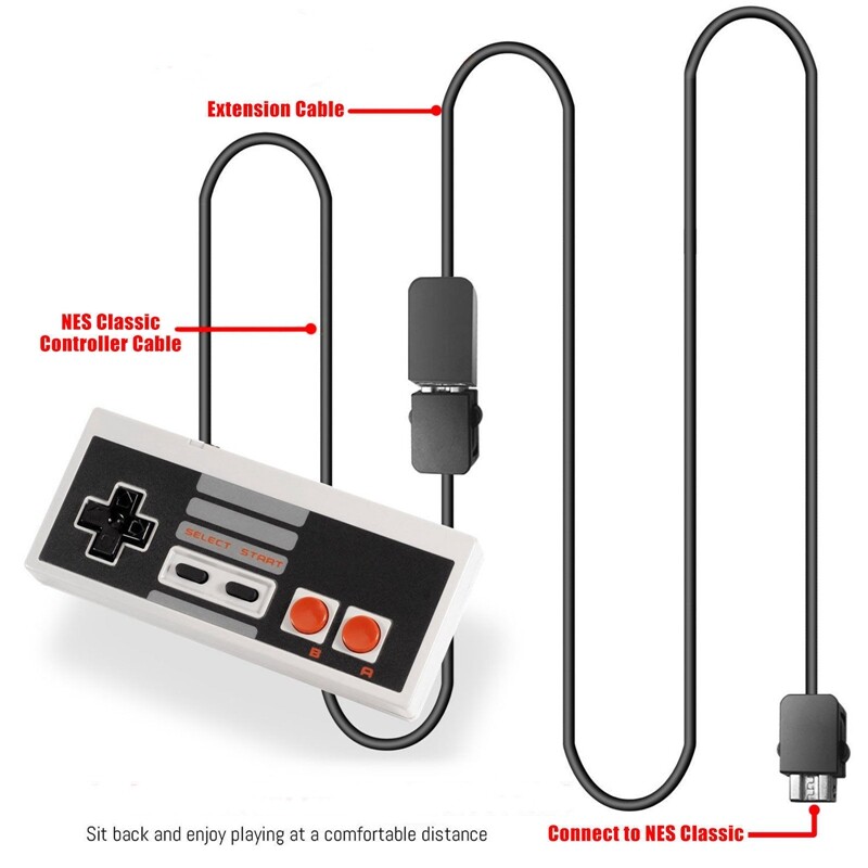 Extension Cable Cord For Nintendo Mini NES Classic Edition Wii Wii U Controller