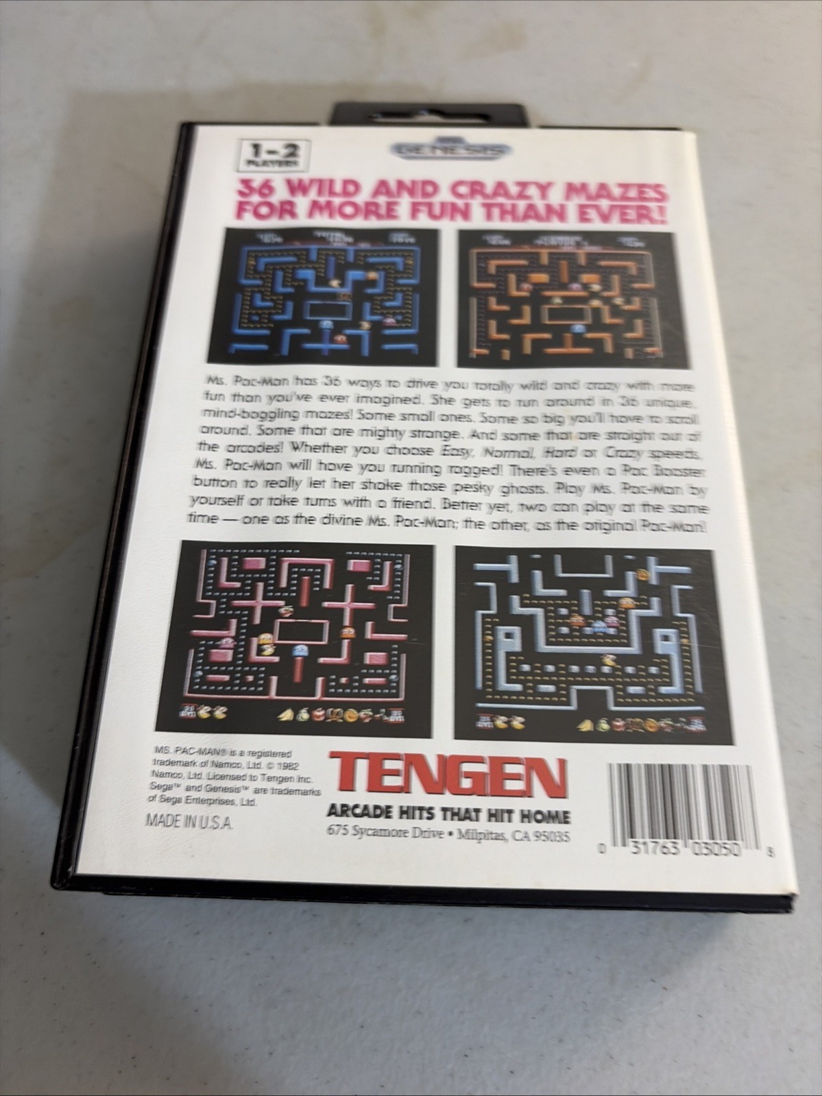 Ms. Pac-Man Sega Genesis. CIB