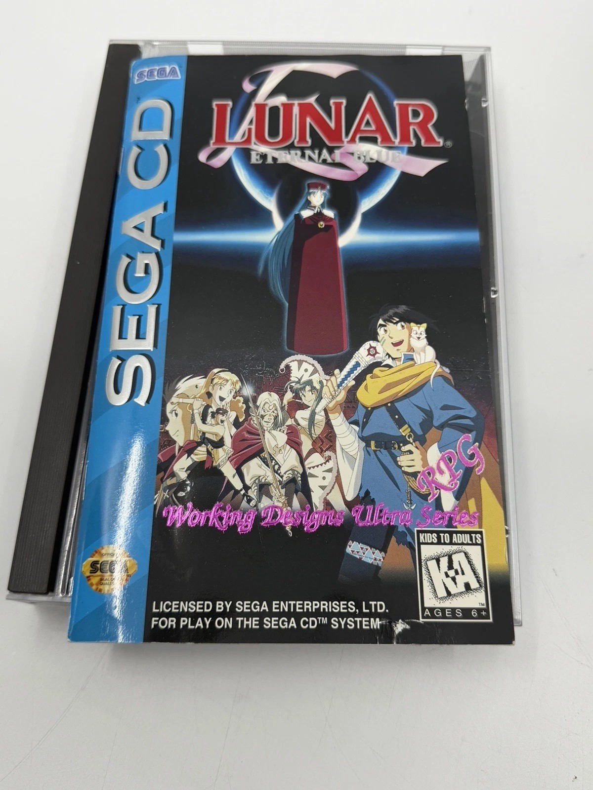 SEGA Lunar: Eternal Blue Sega CD JRPG Role Playing Game NTSC-U/C w/ Manual