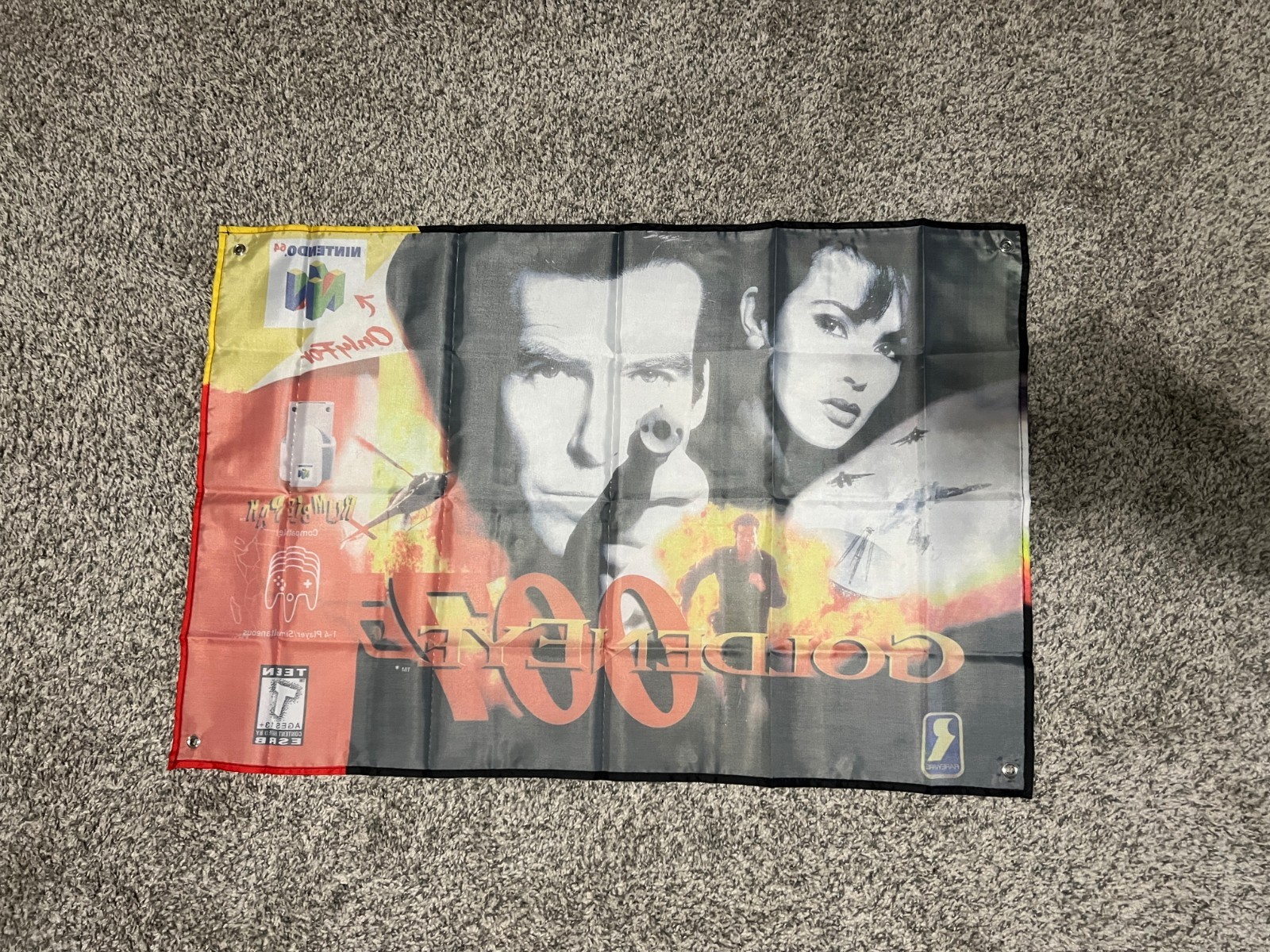 Goldeneye 007 Wall Flag Banner Tapestry 2 x 3 Ft, N64