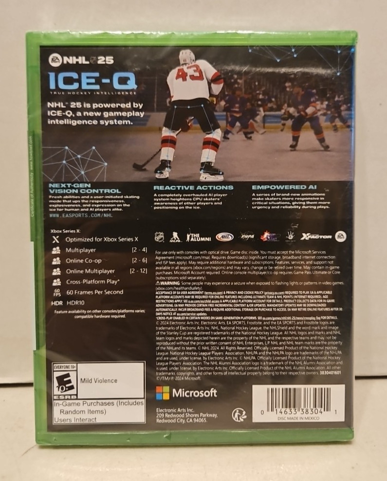 Xbox Series X – EA Sports NHL 25 Video Game – New