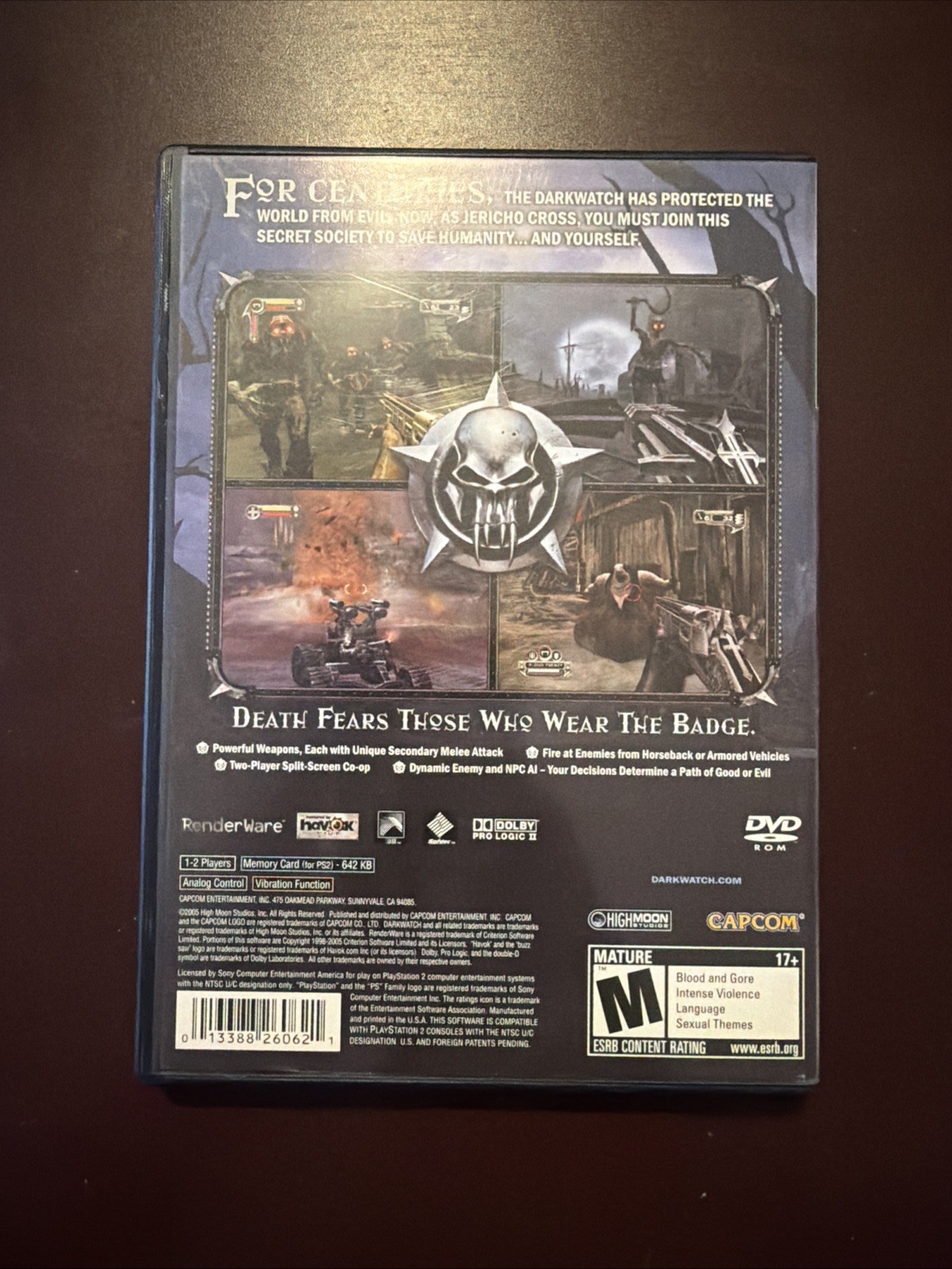 DarkWatch PS2 – Complete w/Manual *Great Condition* *RARE HORROR*