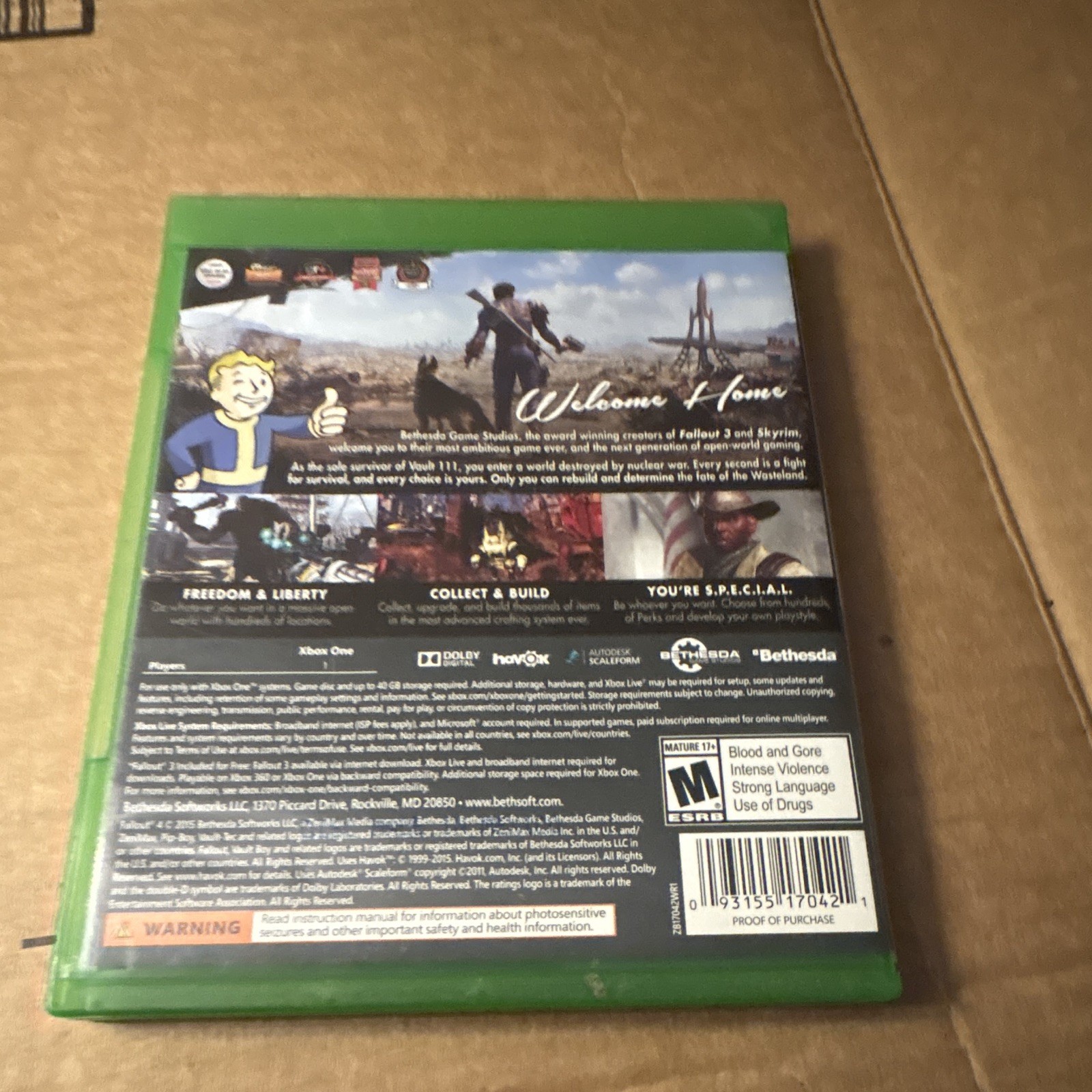 Bethesda Fallout 4 Xbox One NTSC-U/C M – Mature Manual Included 2015
