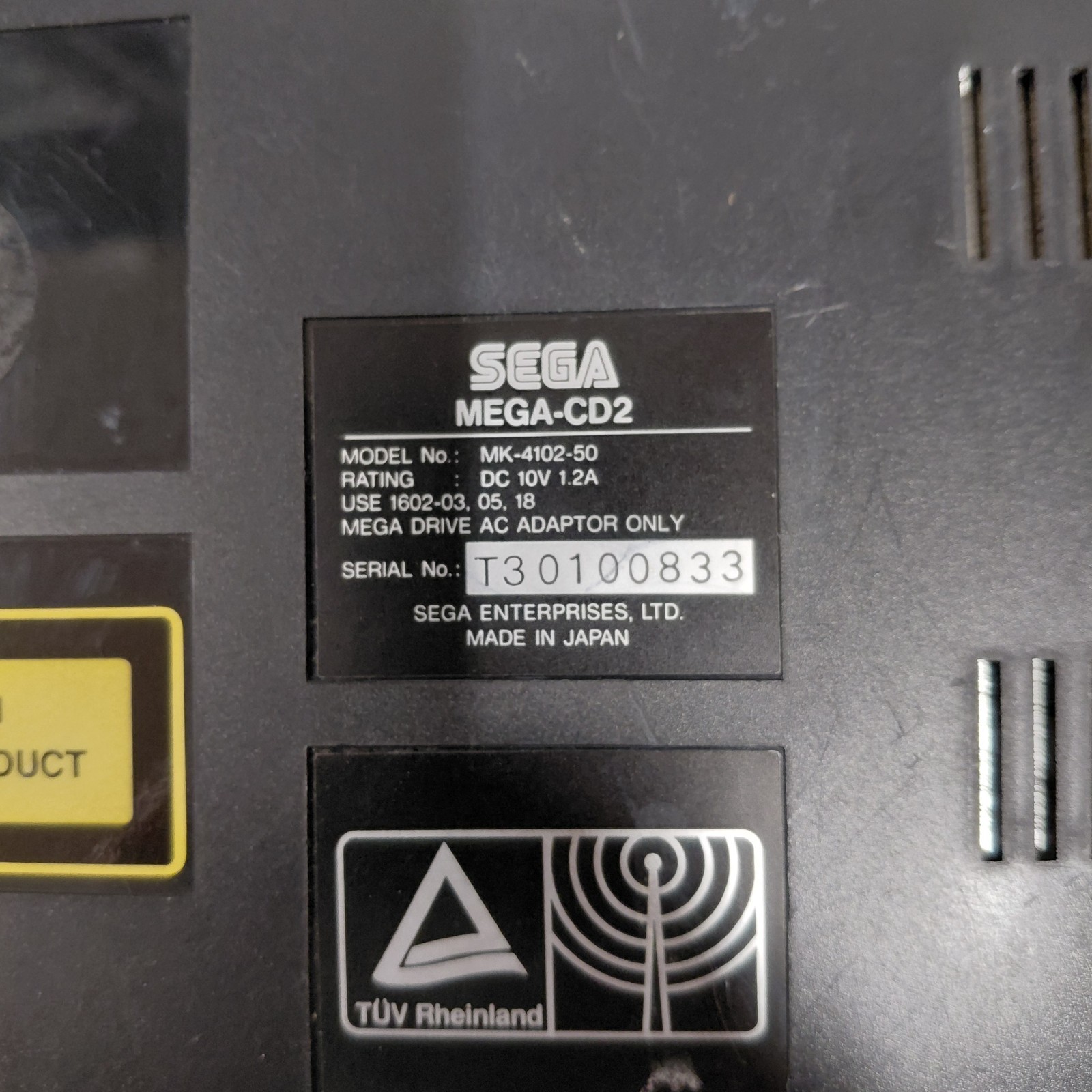 Sega Mega CD II Console Tested & Working CD Attachment