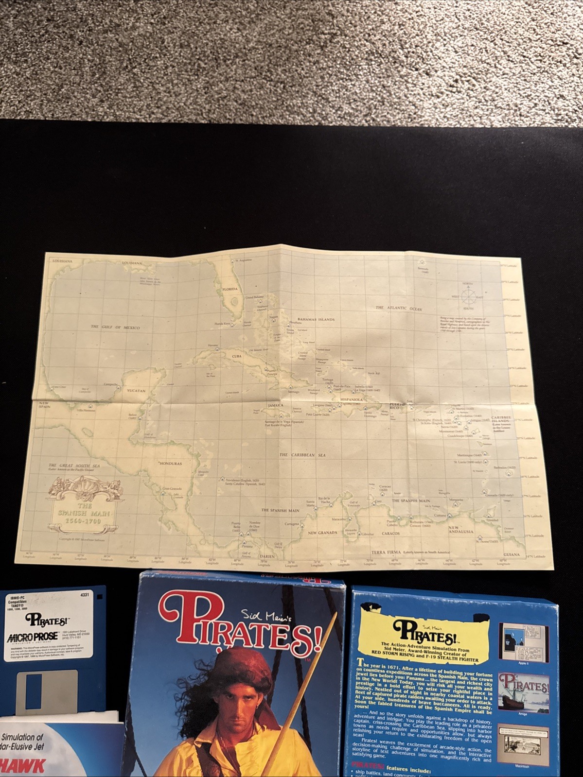 1987 Micro Prose Sid Meier’s Pirates! for PC IBM Tandy 5.25 Floppy COMPLETE