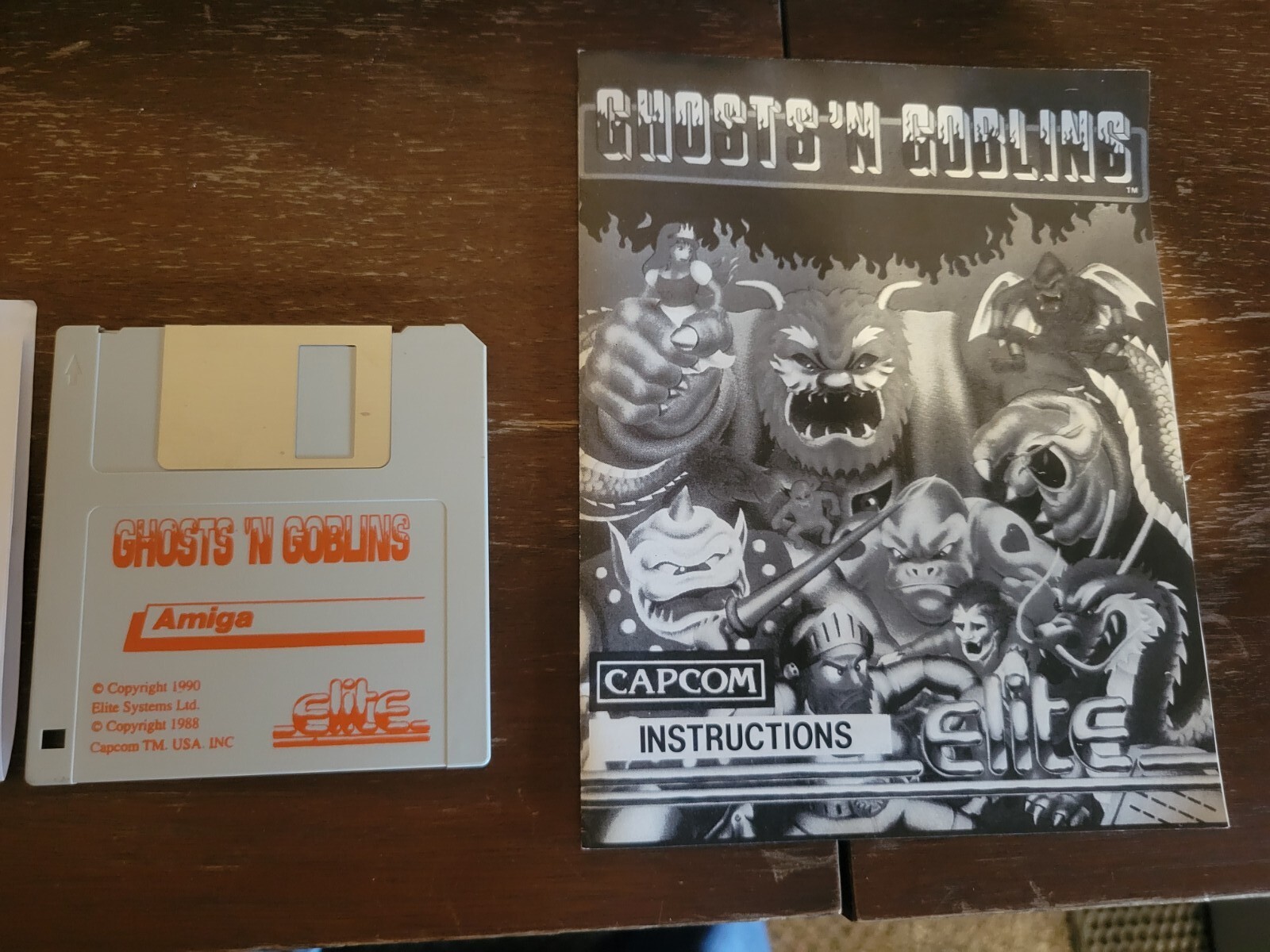 Vintage Ghosts ‘N Goblins Commodore Amiga Elite Big Box CIB Rare Capcom 1990
