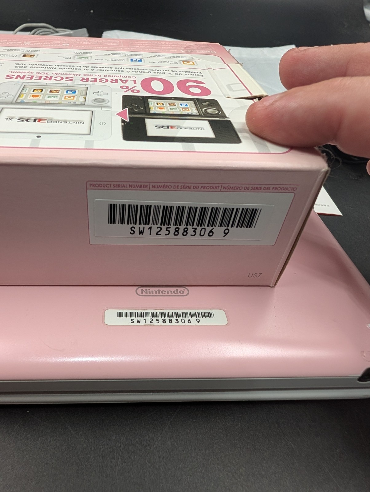 Nintendo 3DS XL Pink White Handheld Console CIB Matching Serials US