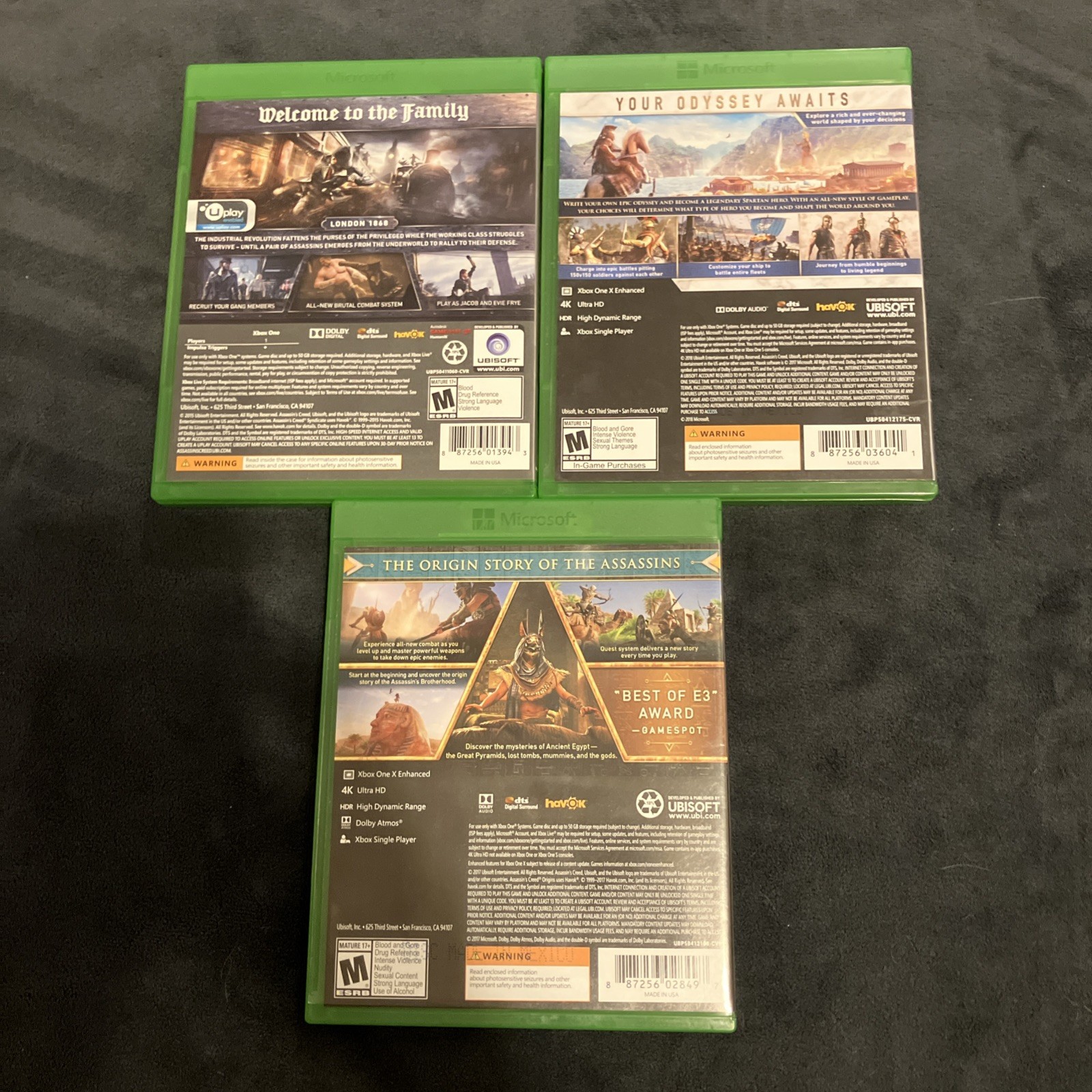 Assassin’s Creed Bundle XBOX ONE – Syndicate, Odyssey, & Origins CIB