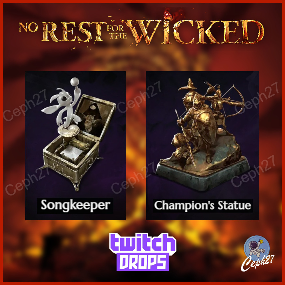 No Rest for the Wicked – Songkeeper + Champion’s Statue – Twitch Drops