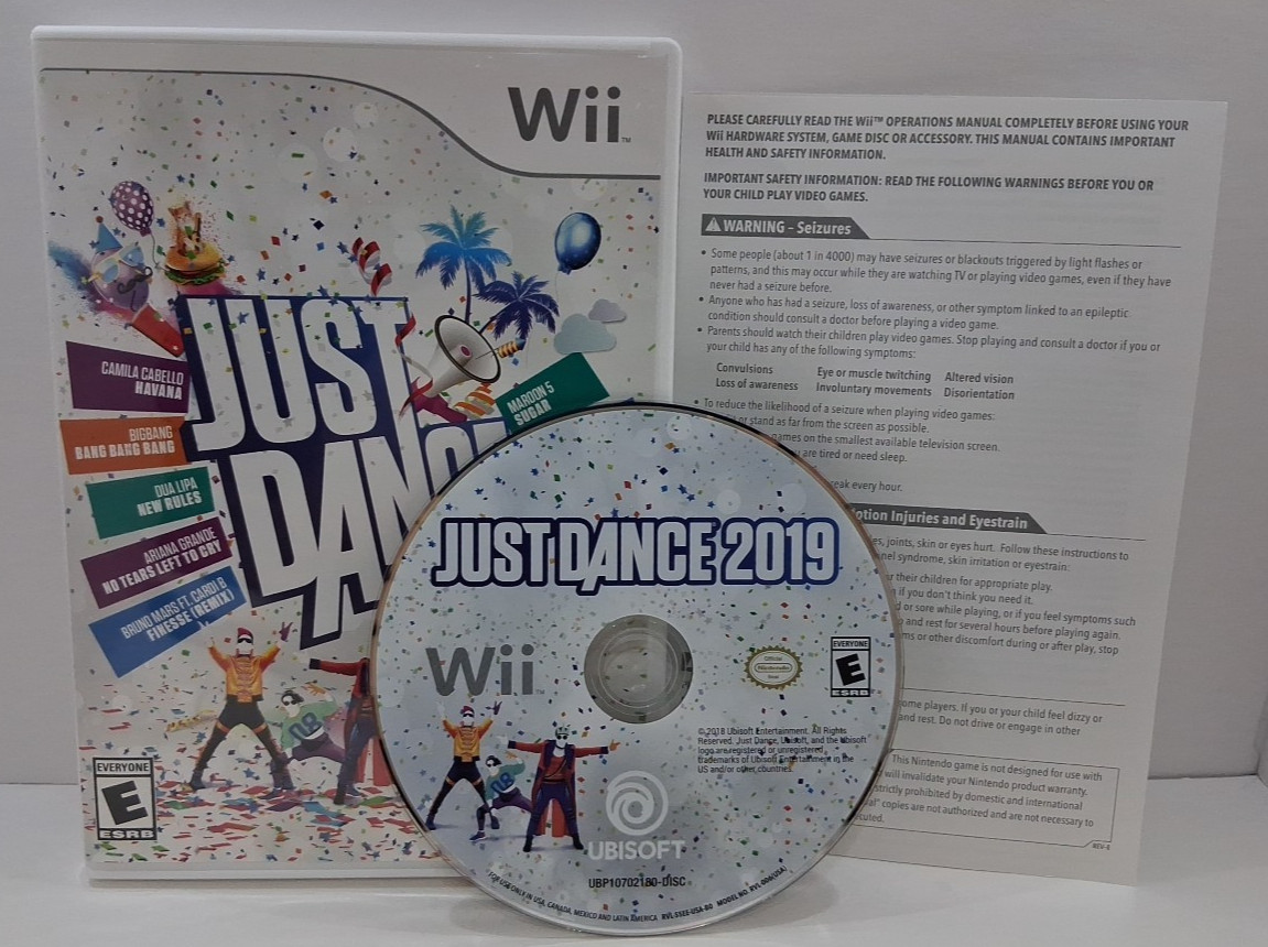 Nintendo Wii Just Dance 2019 Complete Game Case & Insert, Tested & Working