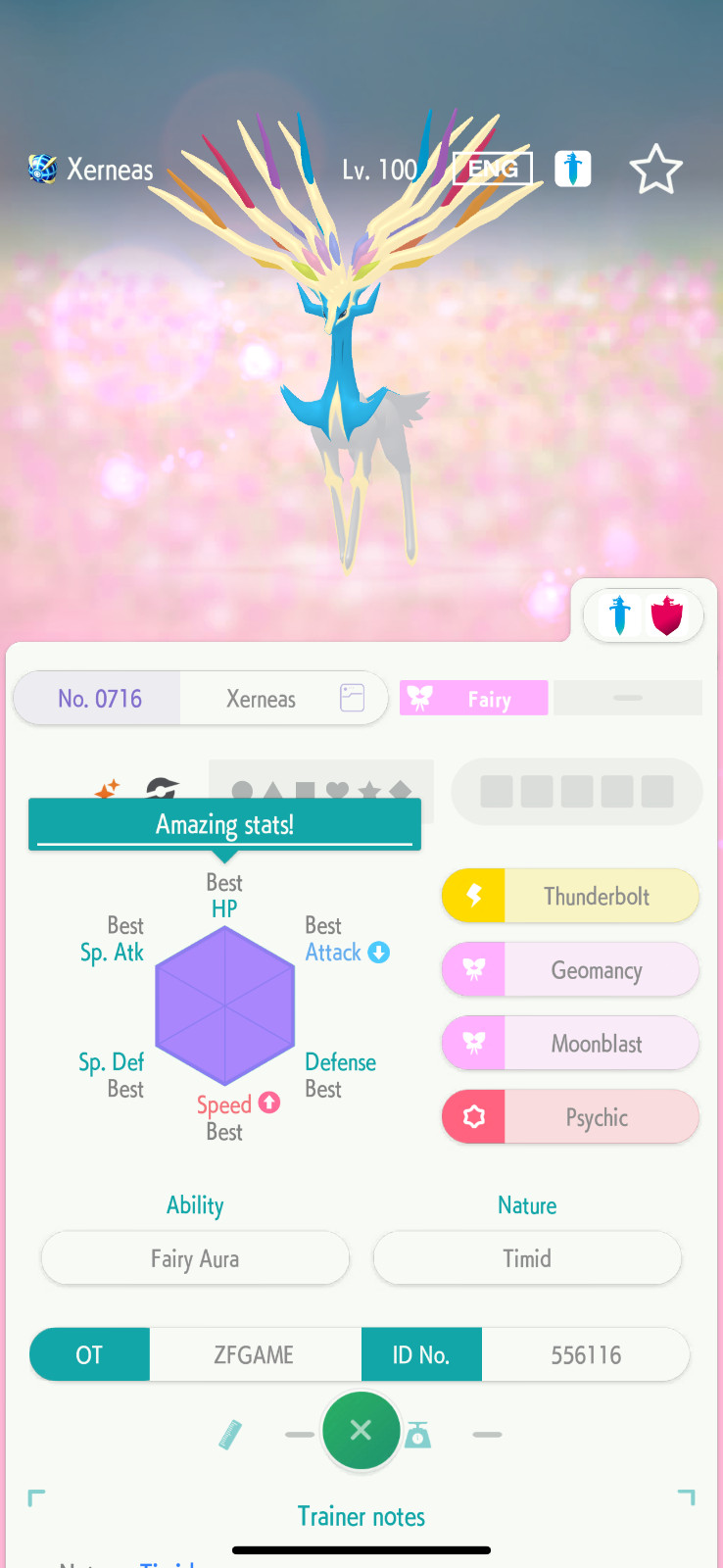 ✨6IV SHINY Xerneas + EVS🚀 POKEMON HOME✨Champions✨Online delivery⚡