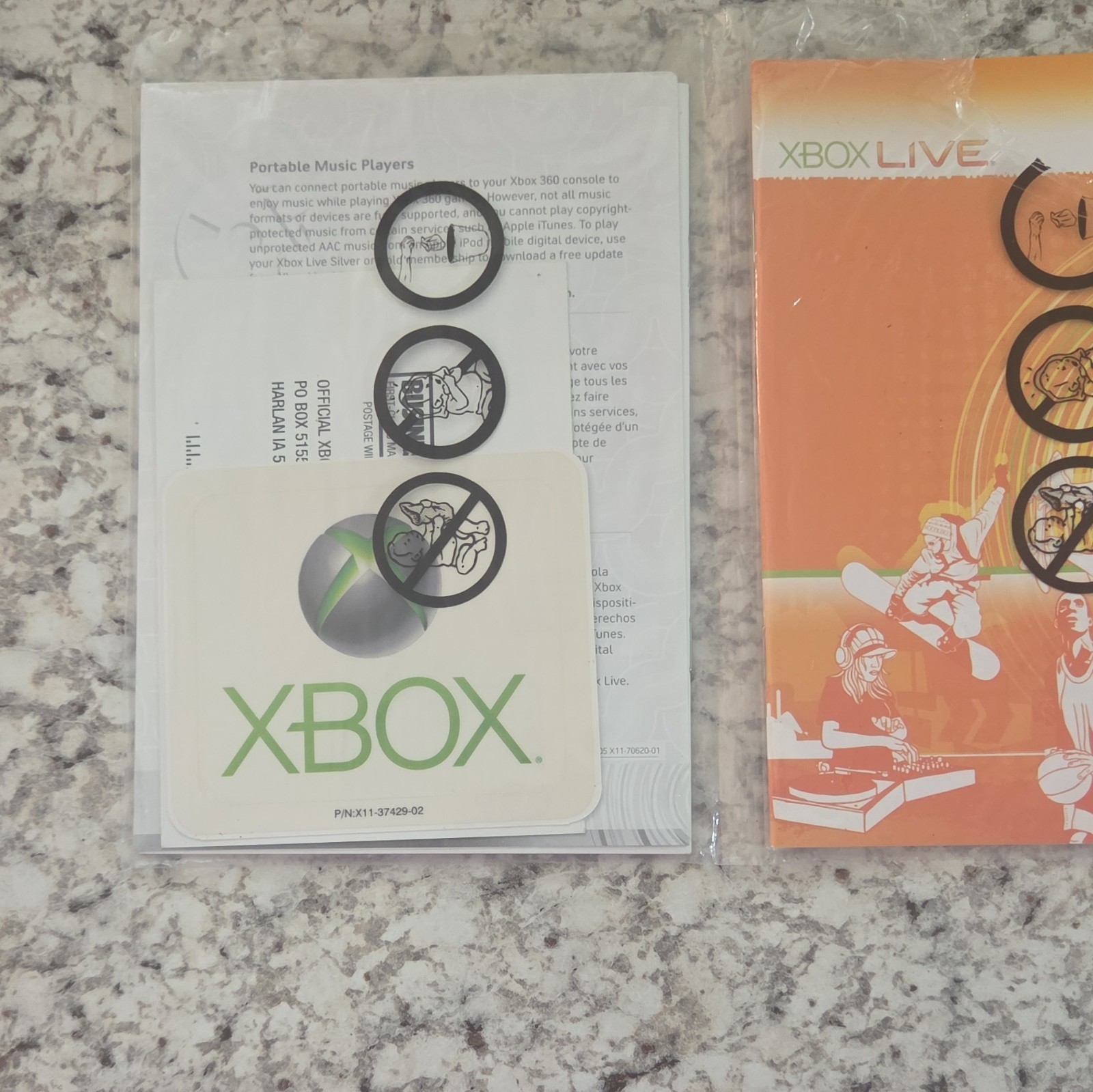Microsoft Xbox 360 Xbox Live Manual DOC-SET X11-43038-04 English/FR/ES