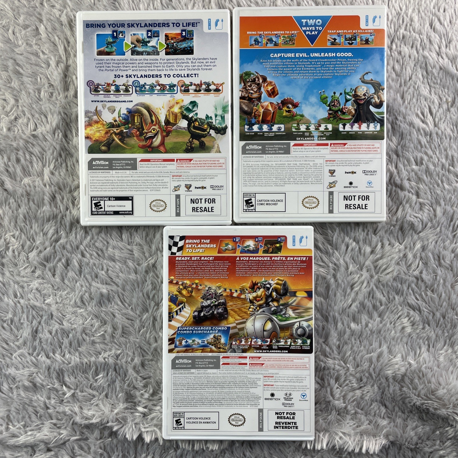 Skylanders Wii Lot Games Portals Figures Trap Team SuperChargers Spyros Adventur