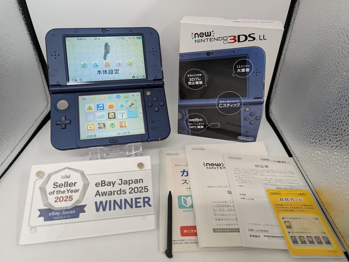 B25 Nintendo new 3DS LL XL console Metallic Blue japan w/box pen manual fx