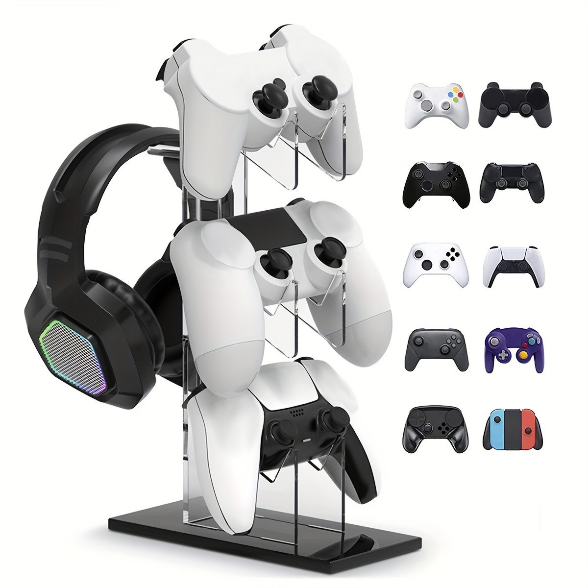 Universal 3 Layer Game Controller And Headphone Holder Stand Display ALL IN ONE