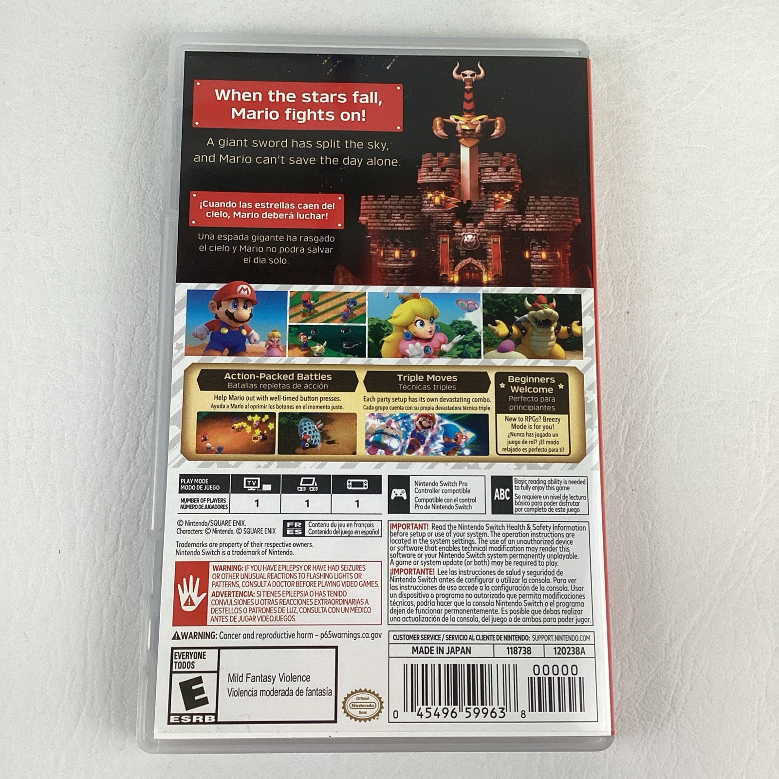 Nintendo Switch Video Game Super Mario RPG Action Packed Battles Bowser Peach