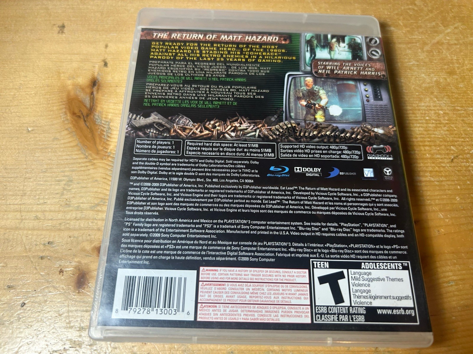 Eat Lead: The Return of Matt Hazard (Sony PlayStation 3) PS3 Tested Ships Free