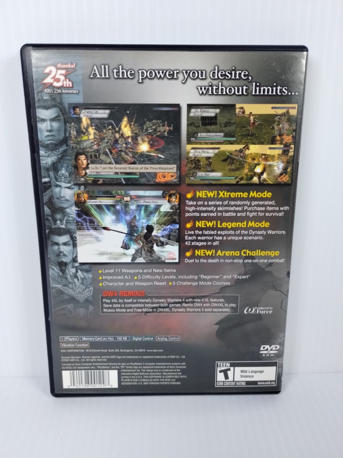 Dynasty Warriors 4: Xtreme Legends (Sony PlayStation 2) CIB Tested Free Shipping