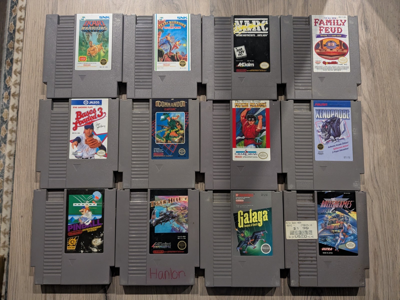 Lot of 12 NES Games | Ikari Warriors Galaga Rollergames Flying Dragon | Nintendo