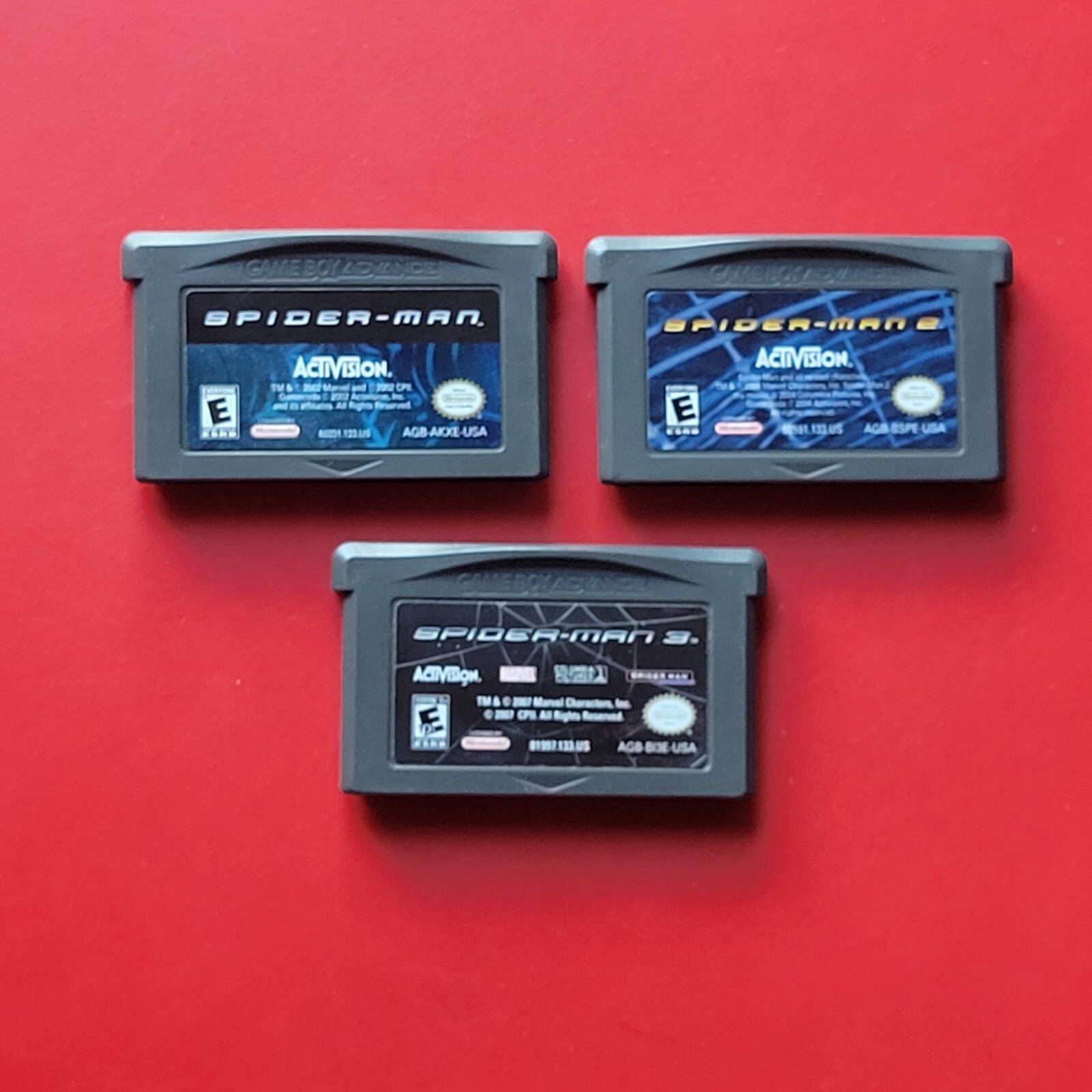 Spider-Man 1 2 3 Game Boy Advance Lot 3 Spiderman Games Authentic Saves