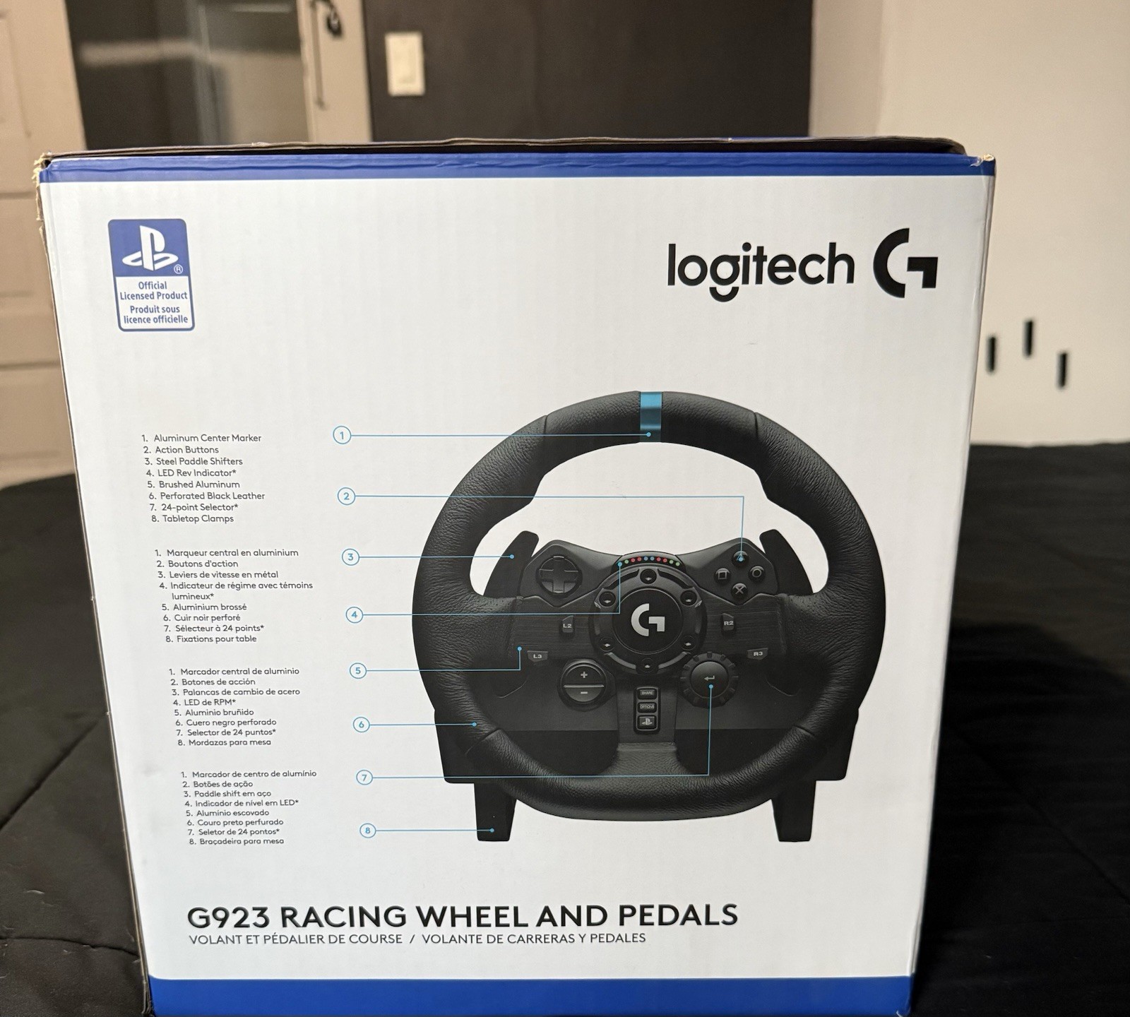 Logitech G923 Driving Force Racing Wheel and Pedal Set – Black (For PS4, PS5 PC)