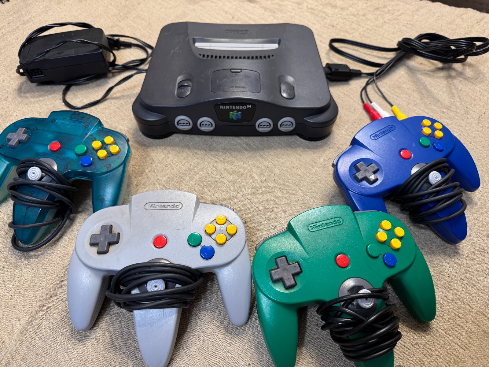 Nintendo 64 Console Bundle – 4 Controllers & Pokémon Stadium 2!- Fully Tested!