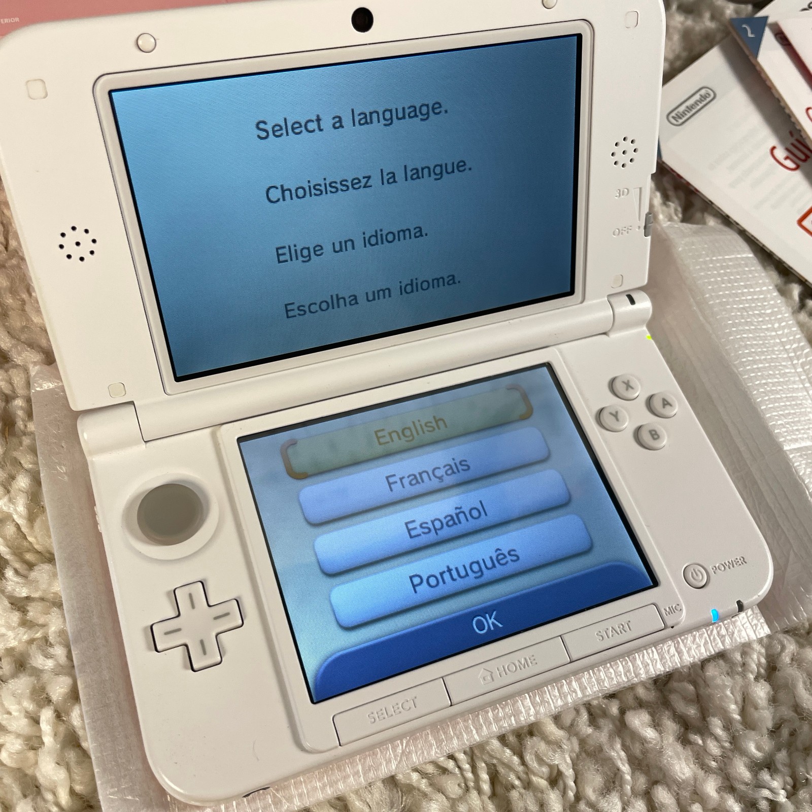 Nintendo 3DS XL Pink White Handheld System Console SPR-001 Complete in Box CIB