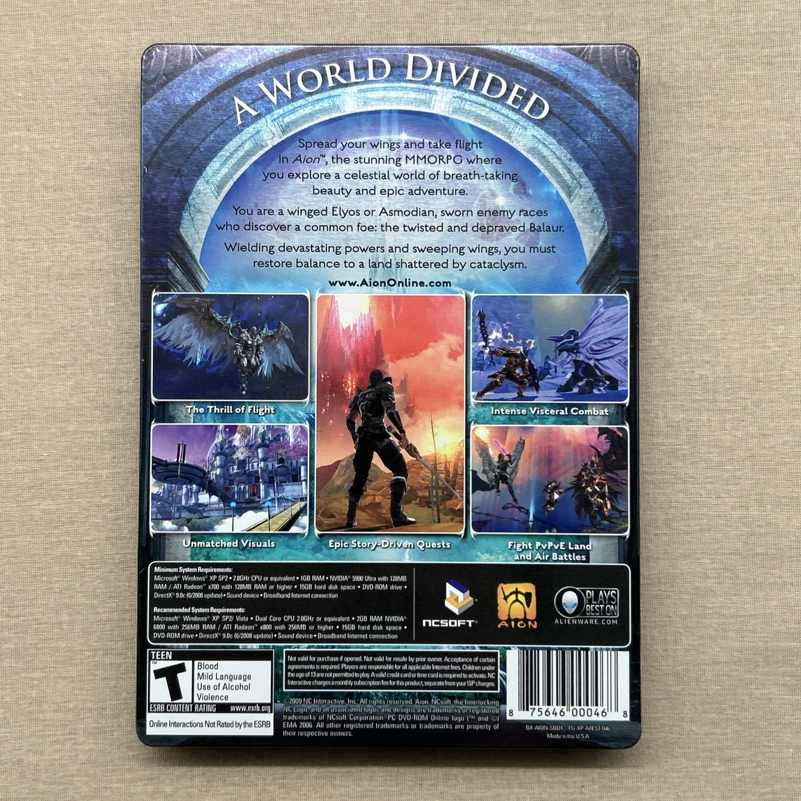 Aion (PC 2009 DVD-ROM 2-Disc STEELBOOK) Complete MMORPG Strategy Adventure Game
