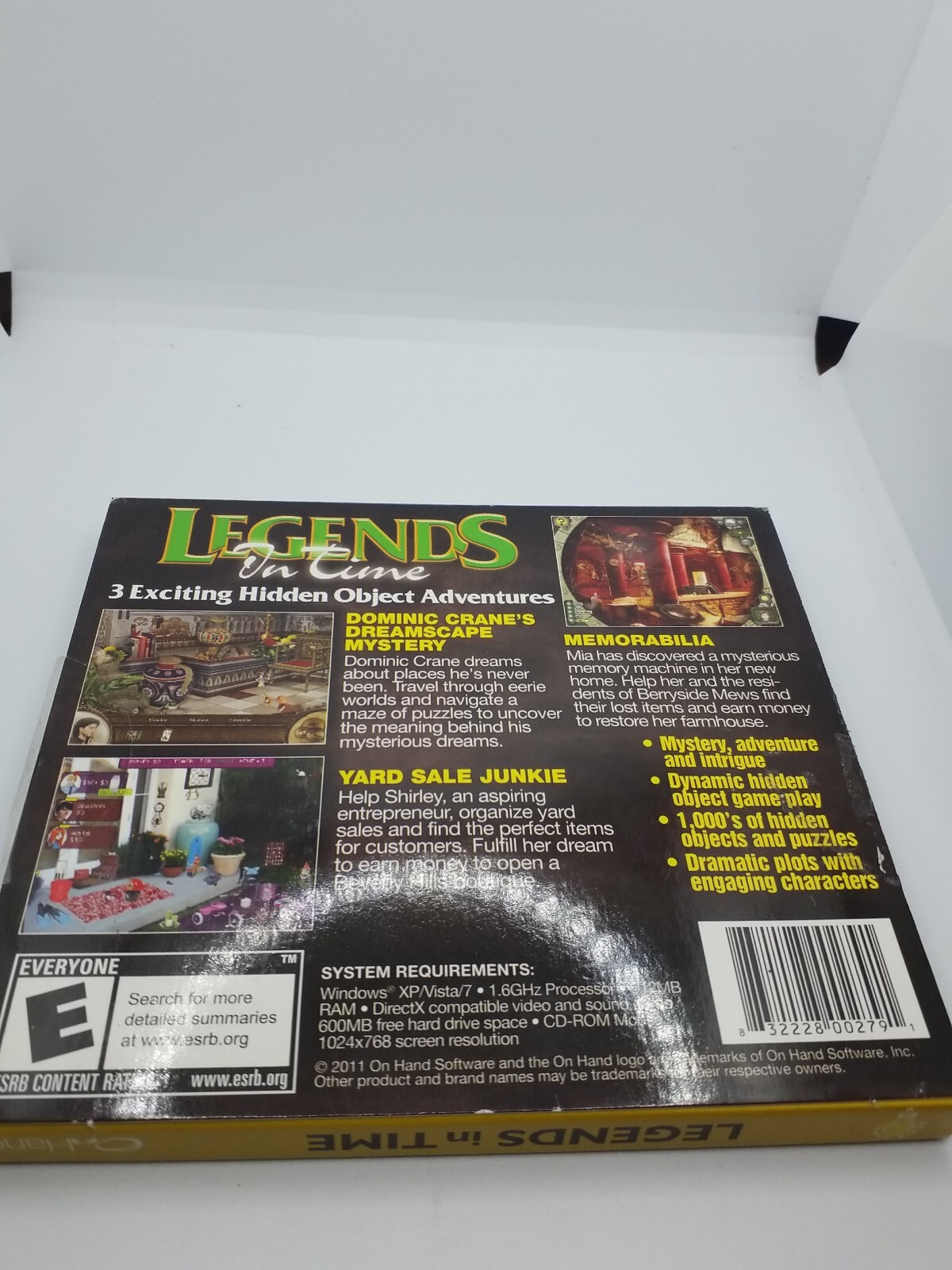 Legends In Time 3 Pack PC CD-Rom 2011 Windows Hidden Object Game Compilation