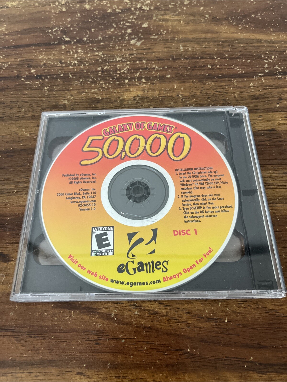 Galaxy of Games 50,000 PC CD-Rom 2008 eGAmes Windows Game Compilation Collection