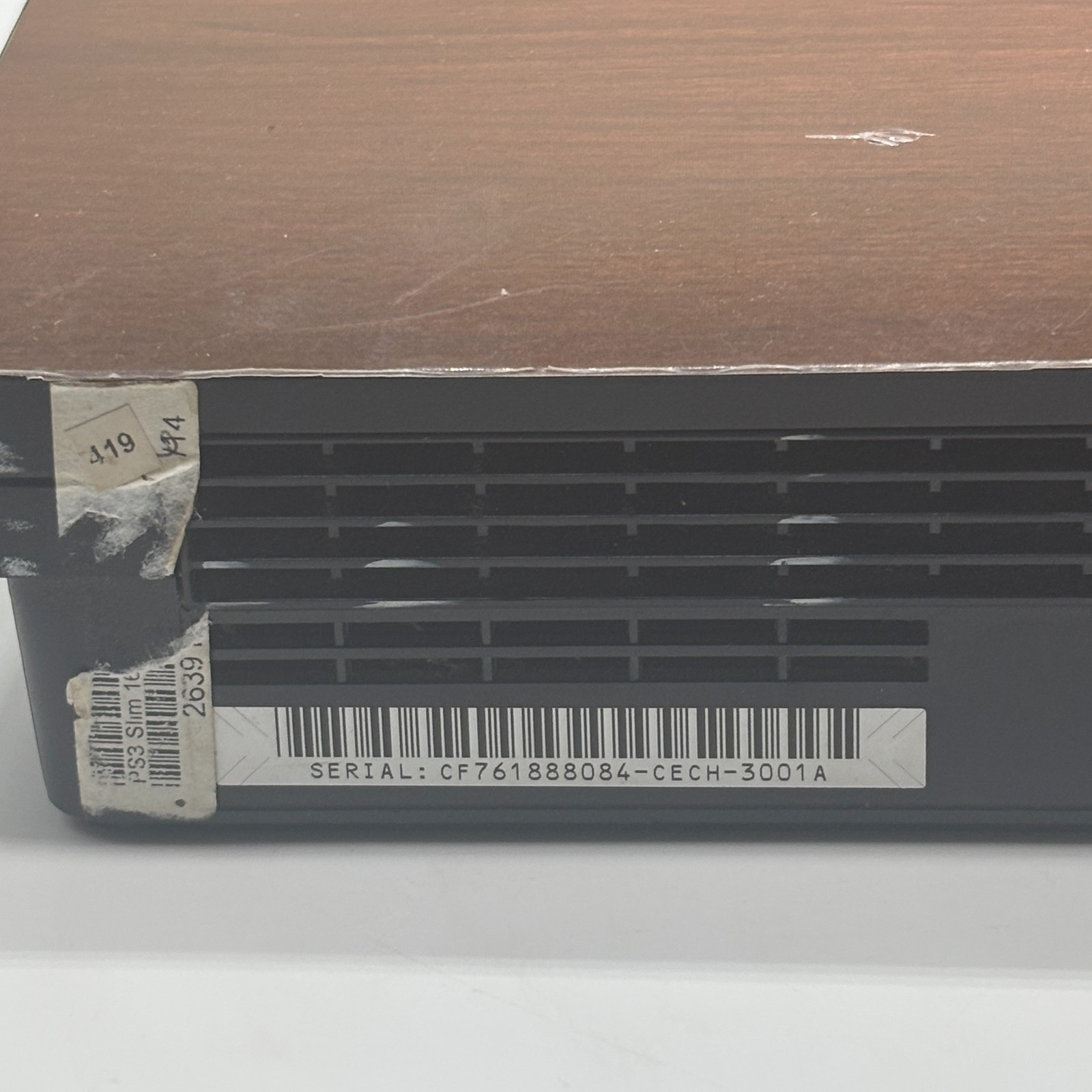 Brown PS3 Slim CECH-3001A Wood Grain Custom Skin Sony Console Only *Works READ
