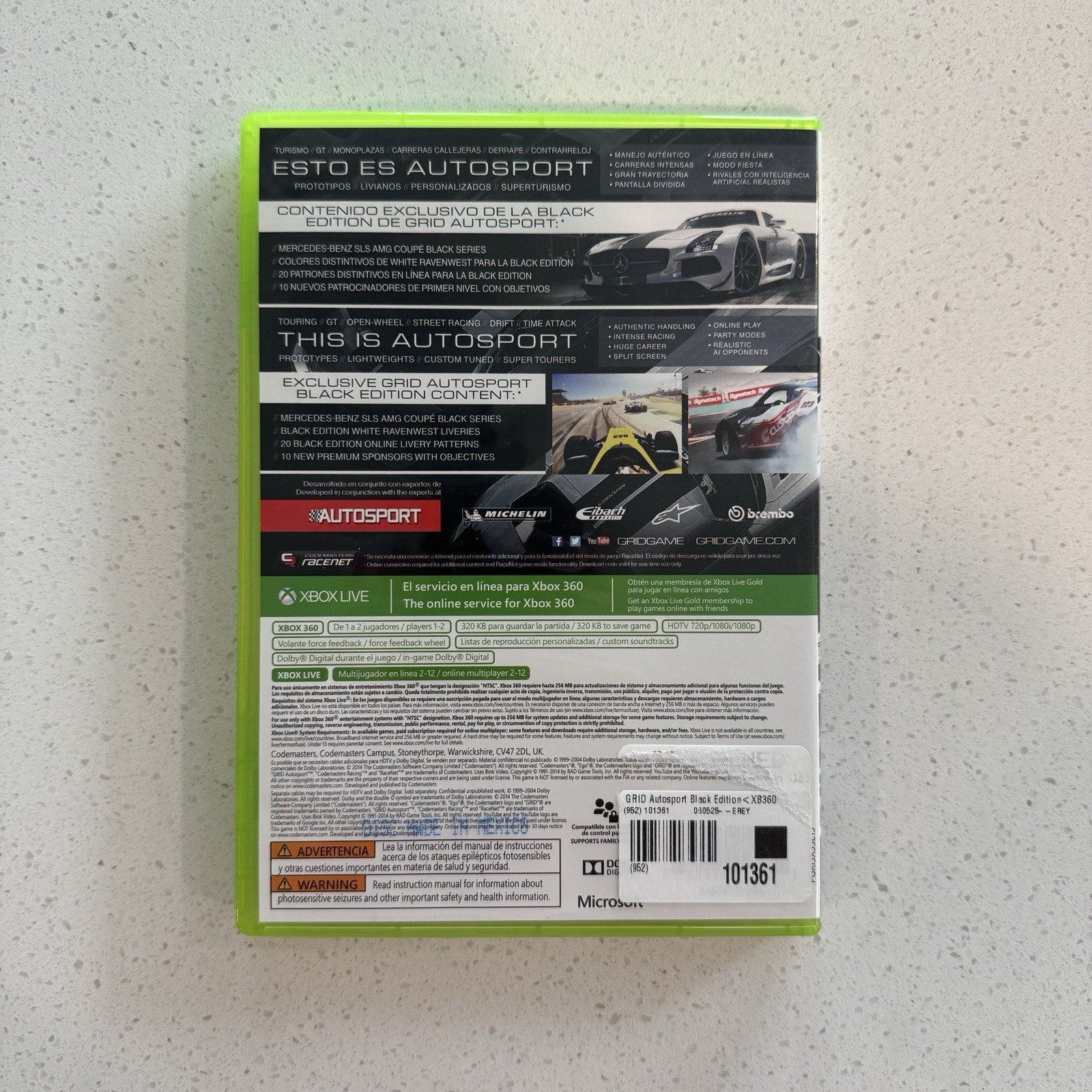 GRID Autosport Limited Black Edition (Xbox 360) Complete CIB Tested Good Cond.