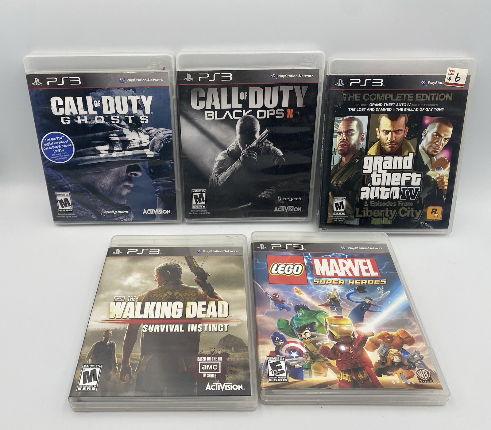PS3 Sony PlayStation 3 CECH-2501A Console 2 Controller Cables & 5 Games Works