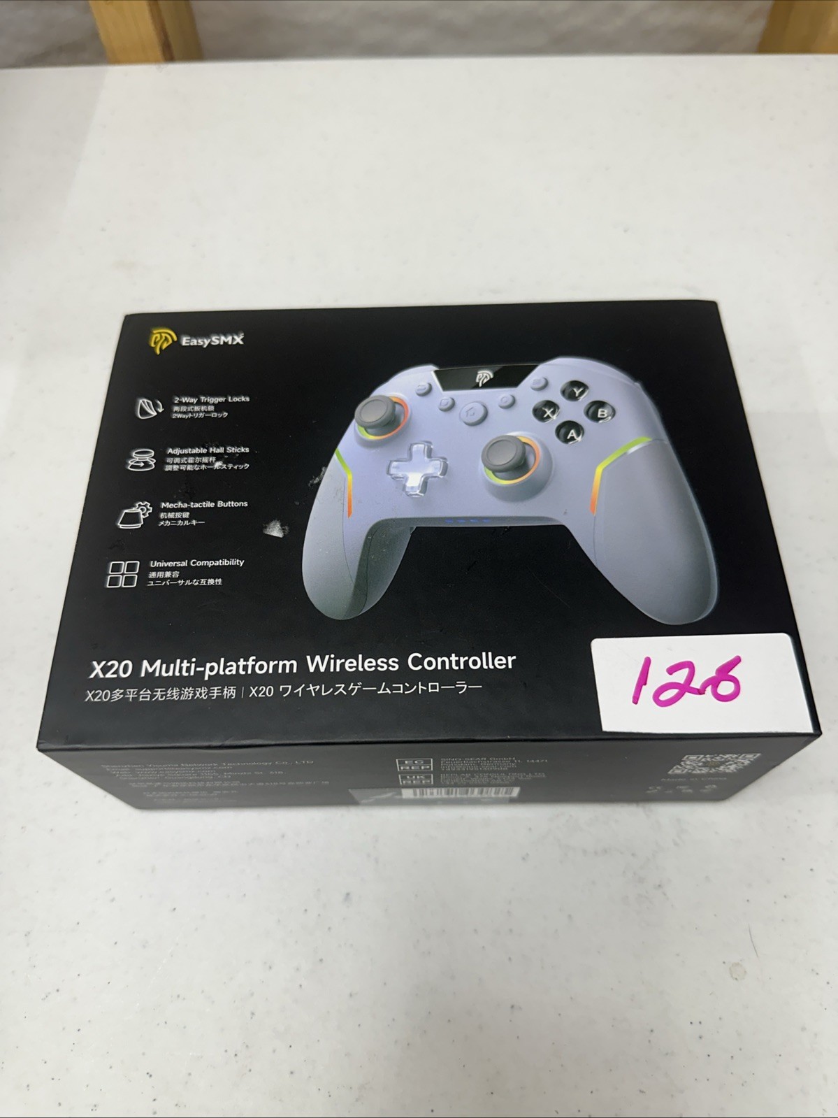 EasySMX – X20 Wireless Gaming Controller, RGB Backlit, Hall Effect Sticks, 1000H