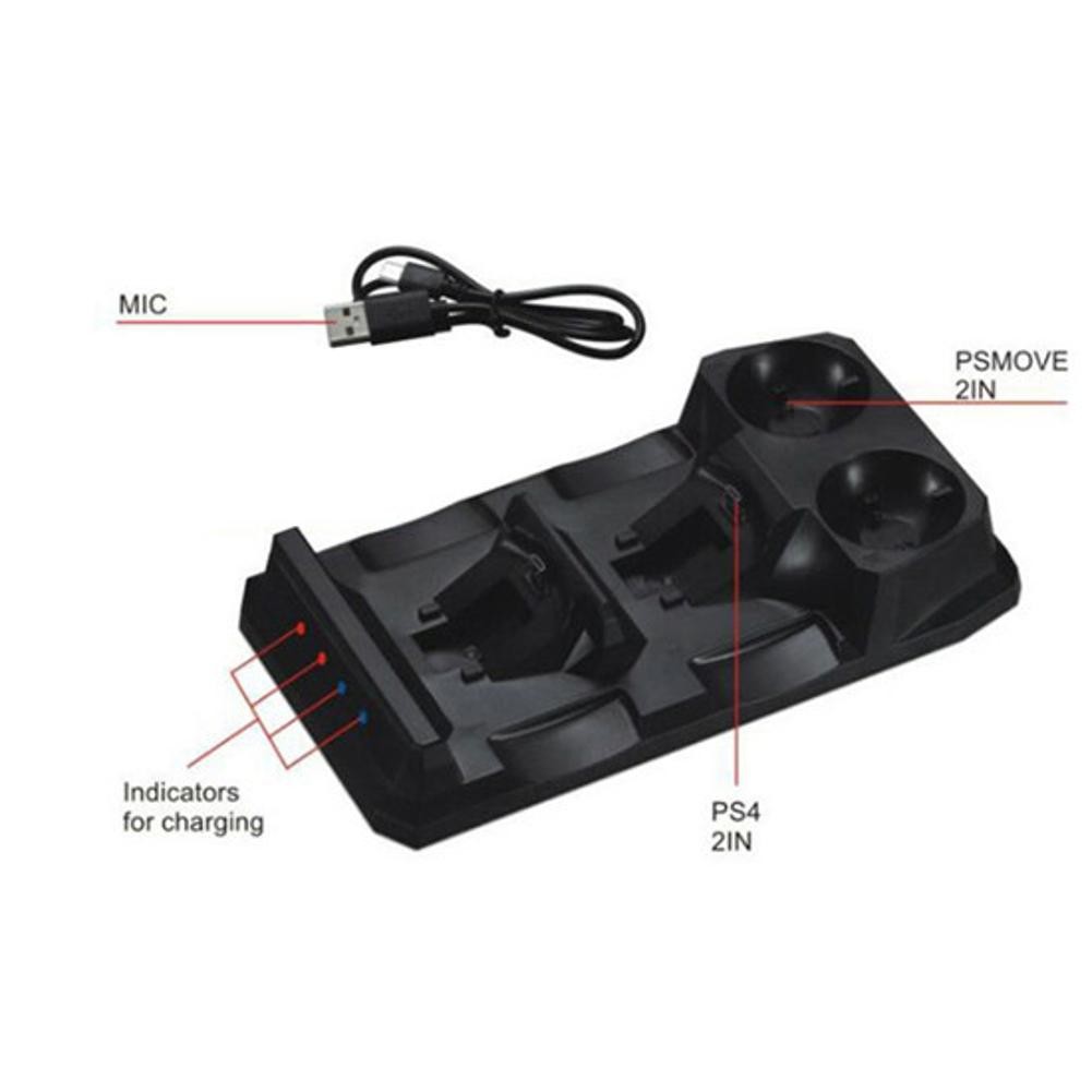 4 In 1 Controller Charger Dock Station For Playstation 4 PS4 PSVR VR Move F