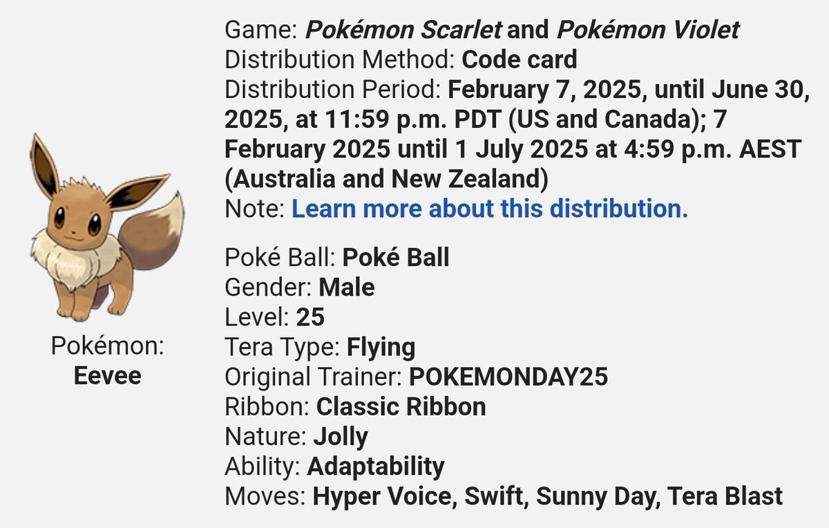 FLYING EEVEE ⭐️ 2025 POKEMON DAY EVENT ⭐️ UNTOUCHED ✨ Pokemon Scarlet And Violet