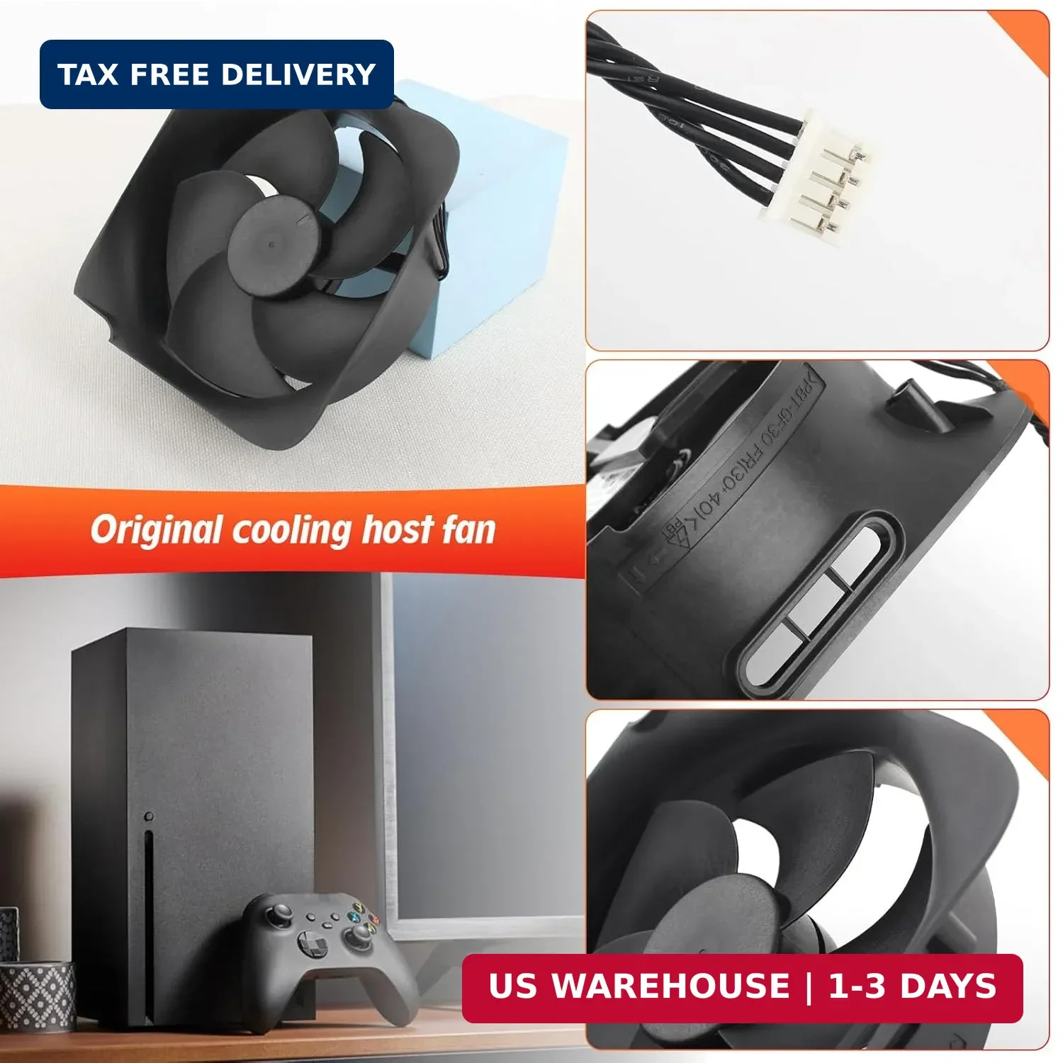 for Xbox Series X Internal Cooling Fan Replacement for Xbox Series X CPU Cooler