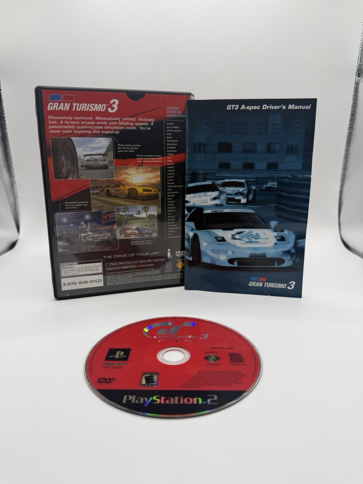 Gran Turismo 3 A-spec Grand Sony PlayStation 2 PS2 Complete Tested (Red Cover )