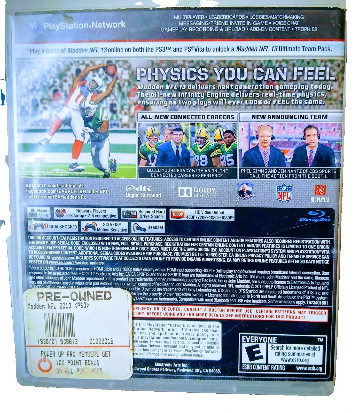 (2) PS3 MLB 12 The Show/NFL EA Sports Madden 13 Video Games Lot