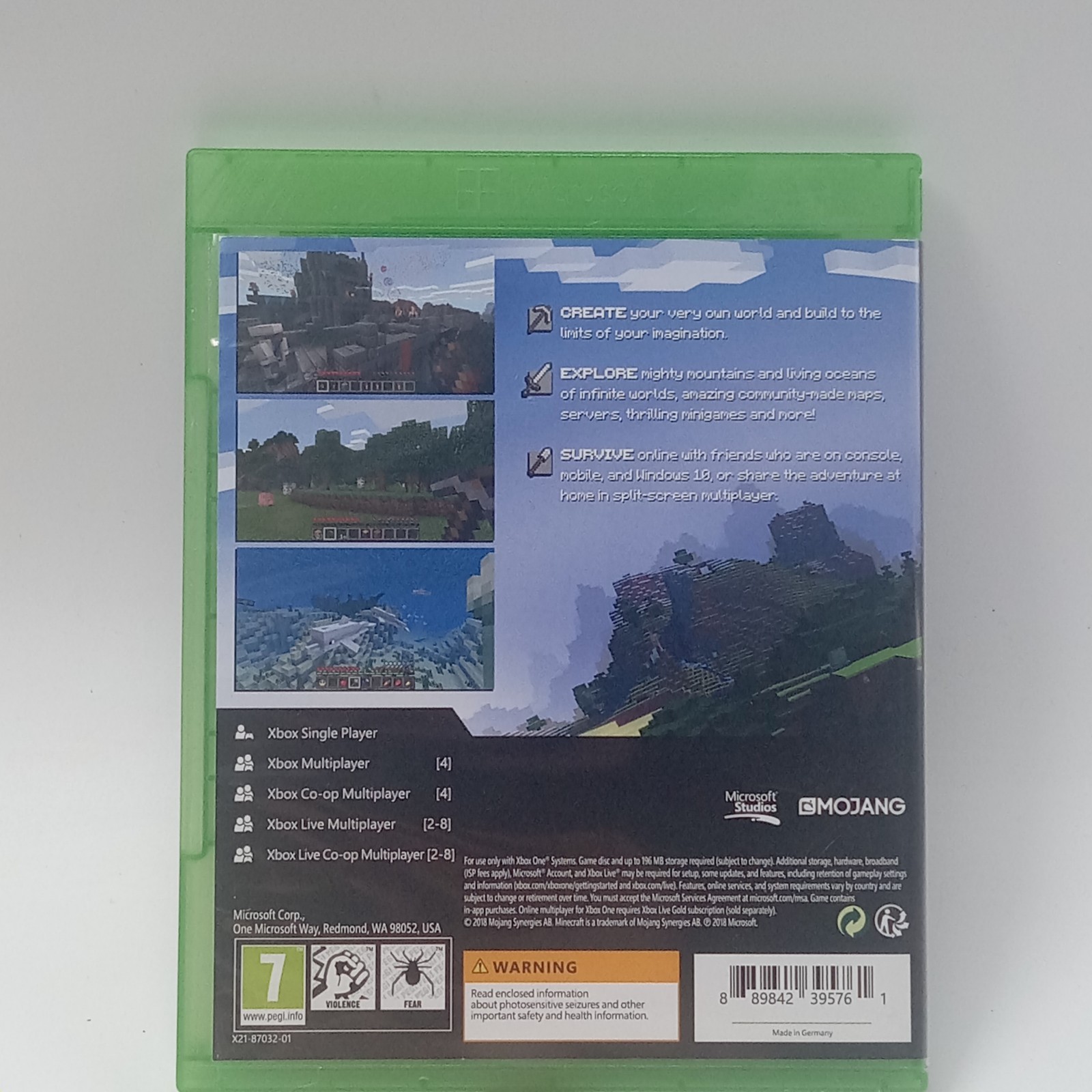 Minecraft Xbox One Edition PAL Region Free No Manual Untested