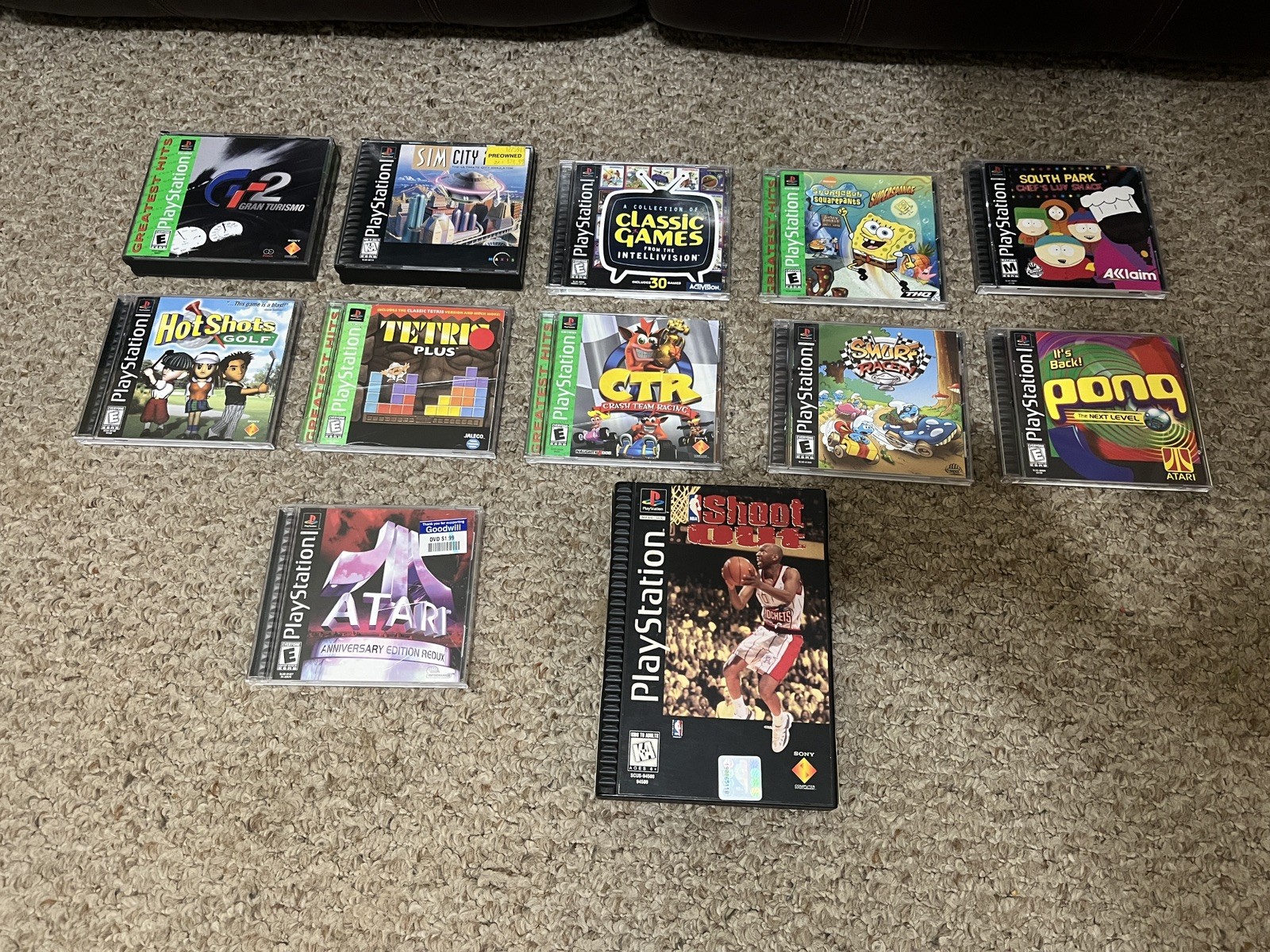 PS1 Game Lot 12 Assorted Games Crash Racing Hot Shots Golf (TESTED AND WORKING)