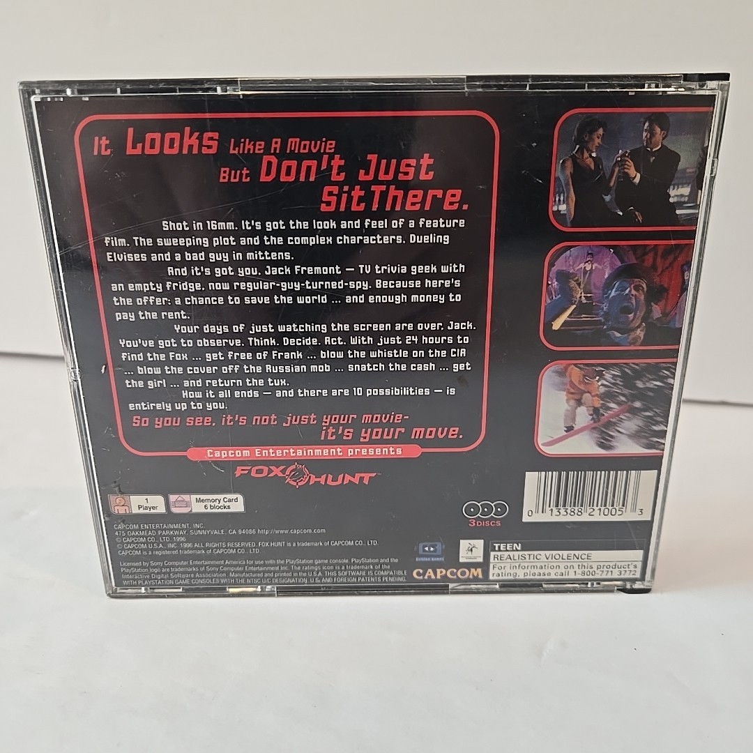 Fox Hunt (Sony PlayStation 1, 1996) PS1 — 3 Disc Set — No Manual