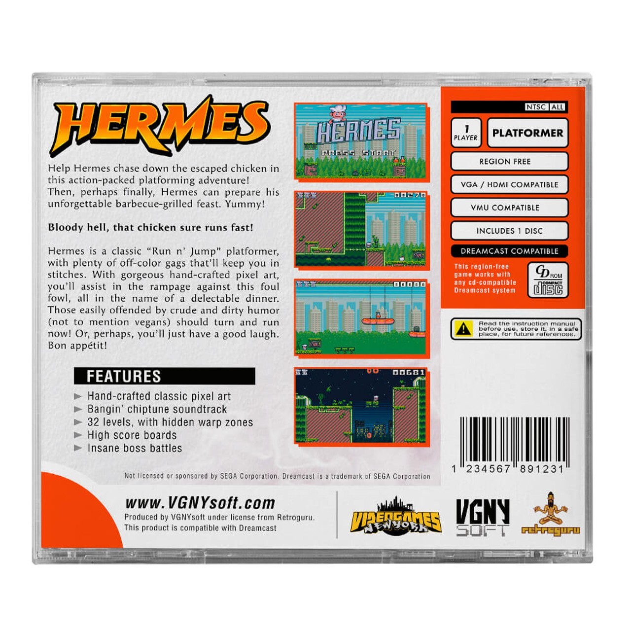 Hermes – Sega Dreamcast 2022 New Factory sealed VGNYSOFT US shipping