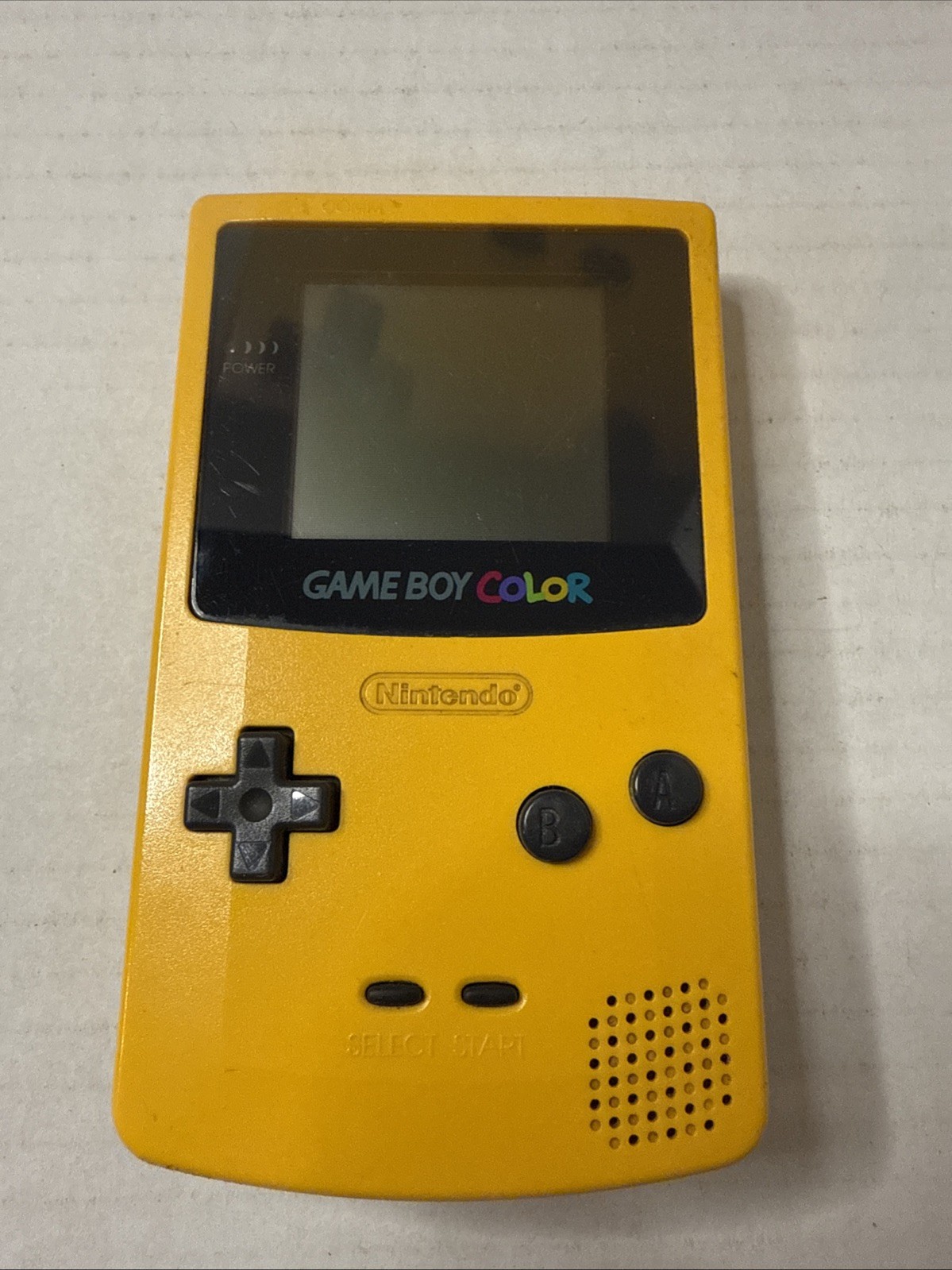 Nintendo Game Boy Color – Yellow Handheld Console For Parts Or Repair